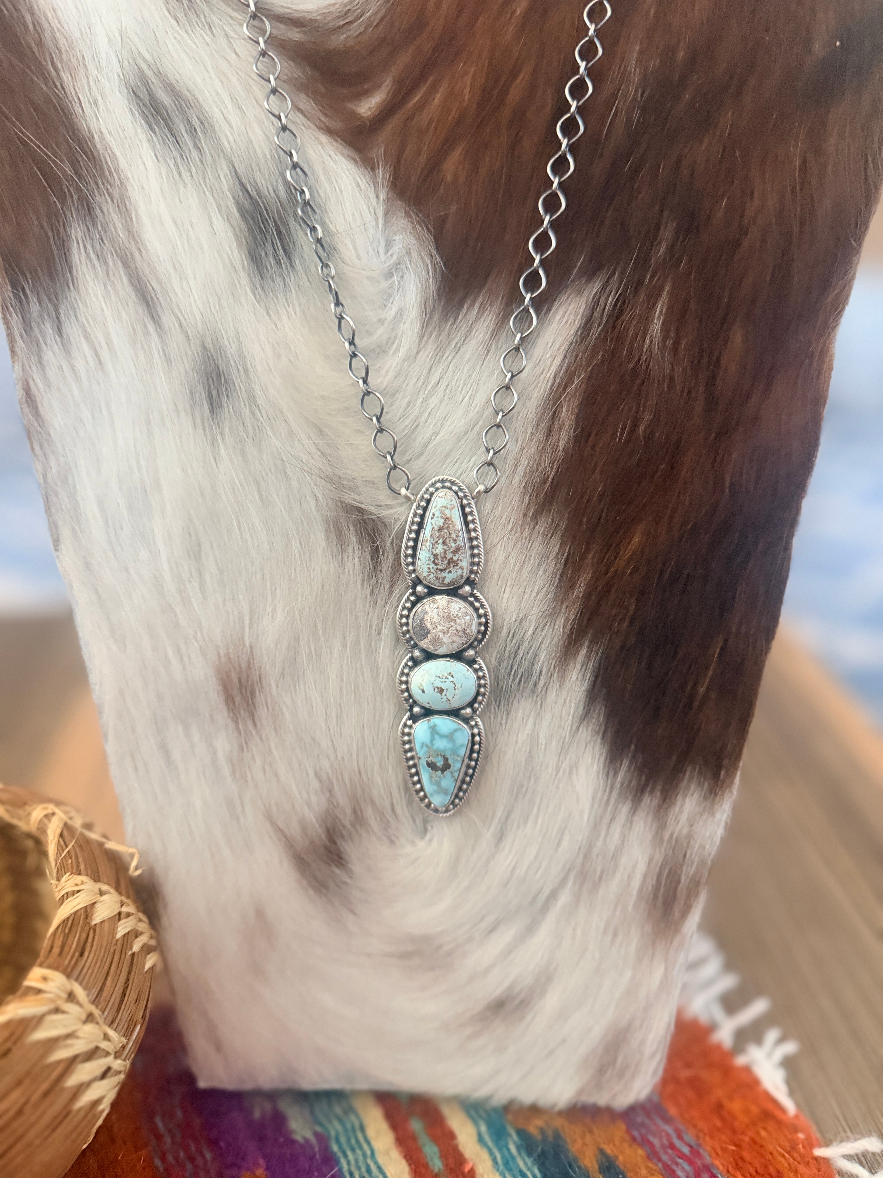 Handcrafted Dry Creek Turquoise & Sterling Silver Necklace