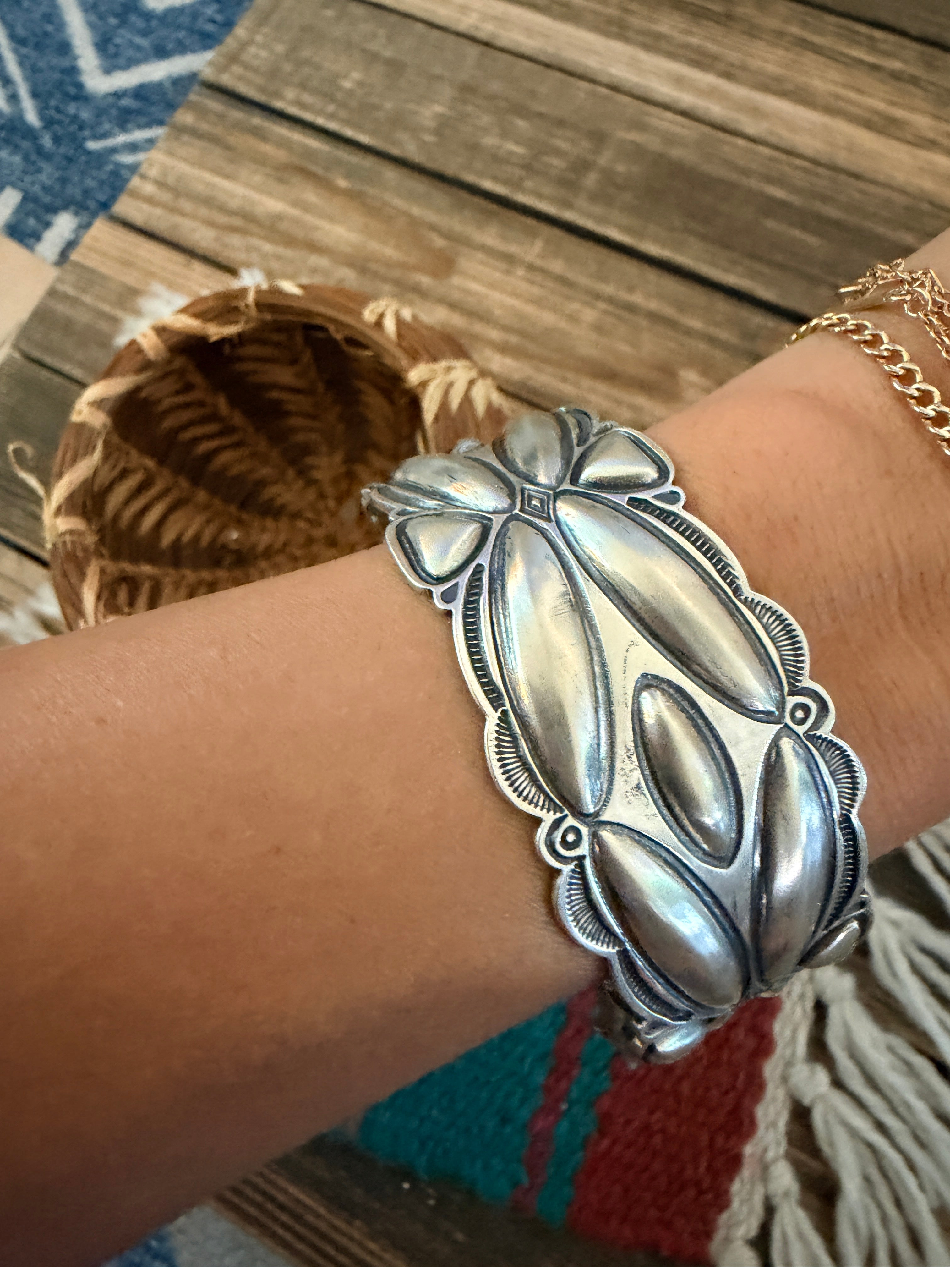 Handcrafted Sterling Silver Cuff Bracelet by Roland Dixson