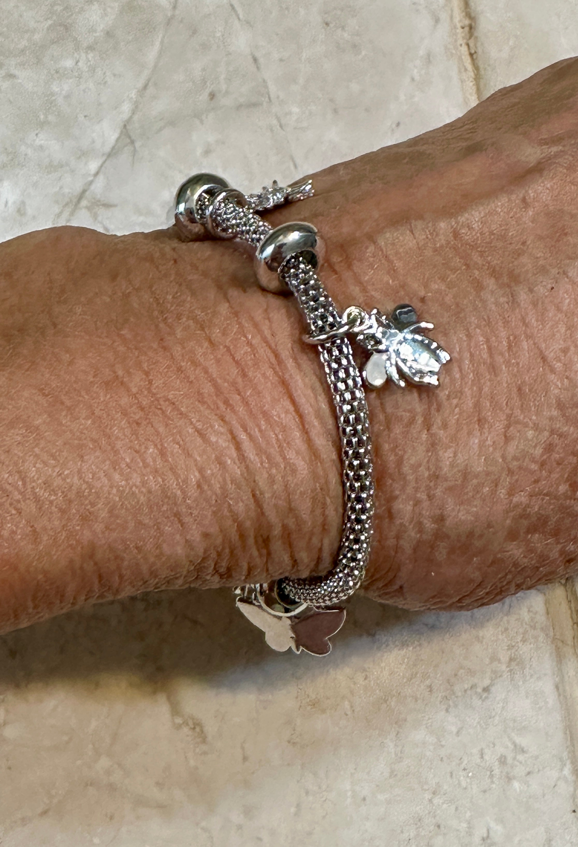 Garden Mesh Slider Charm Bracelet