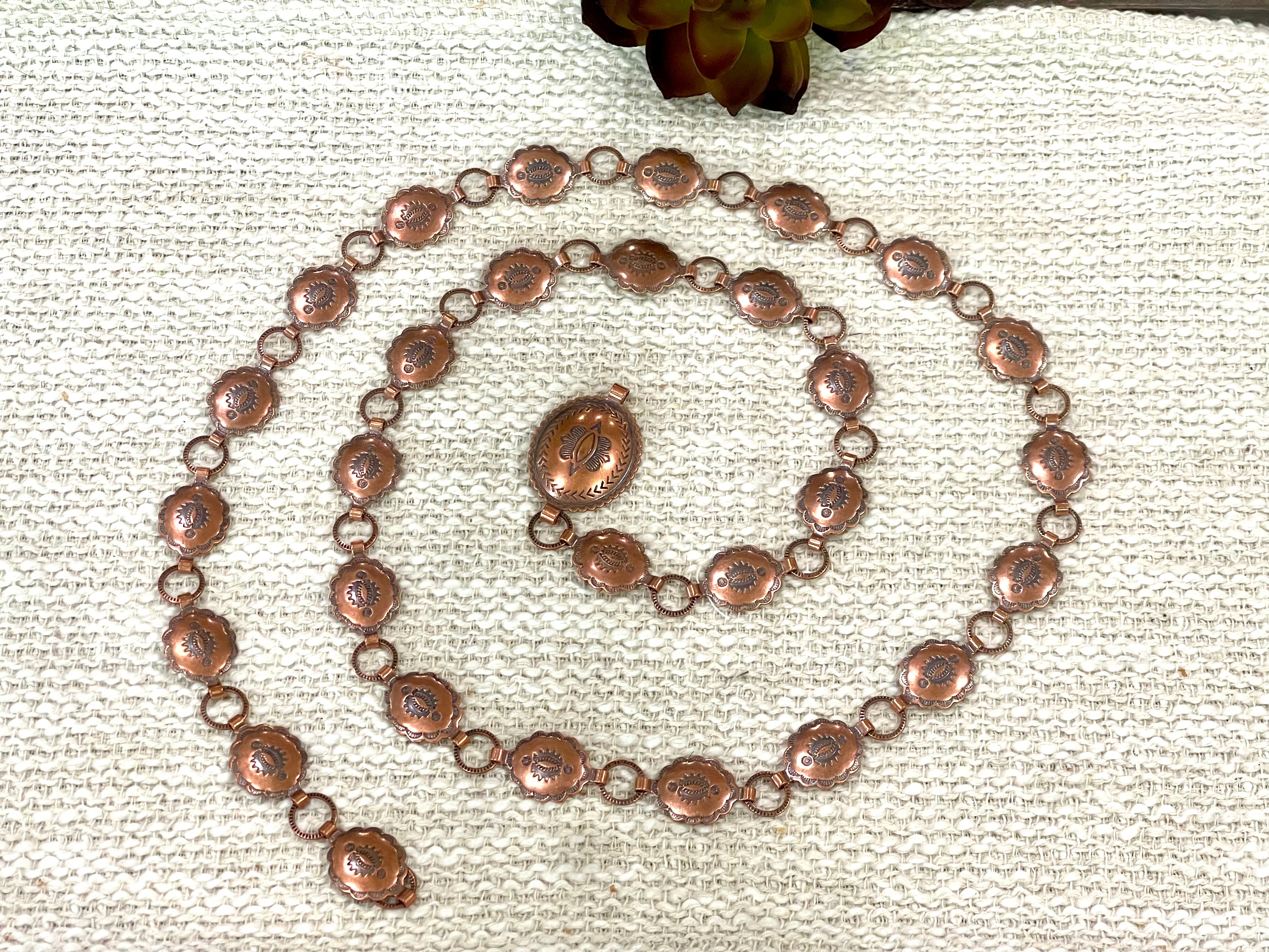 Handmade Copper Concho Belt