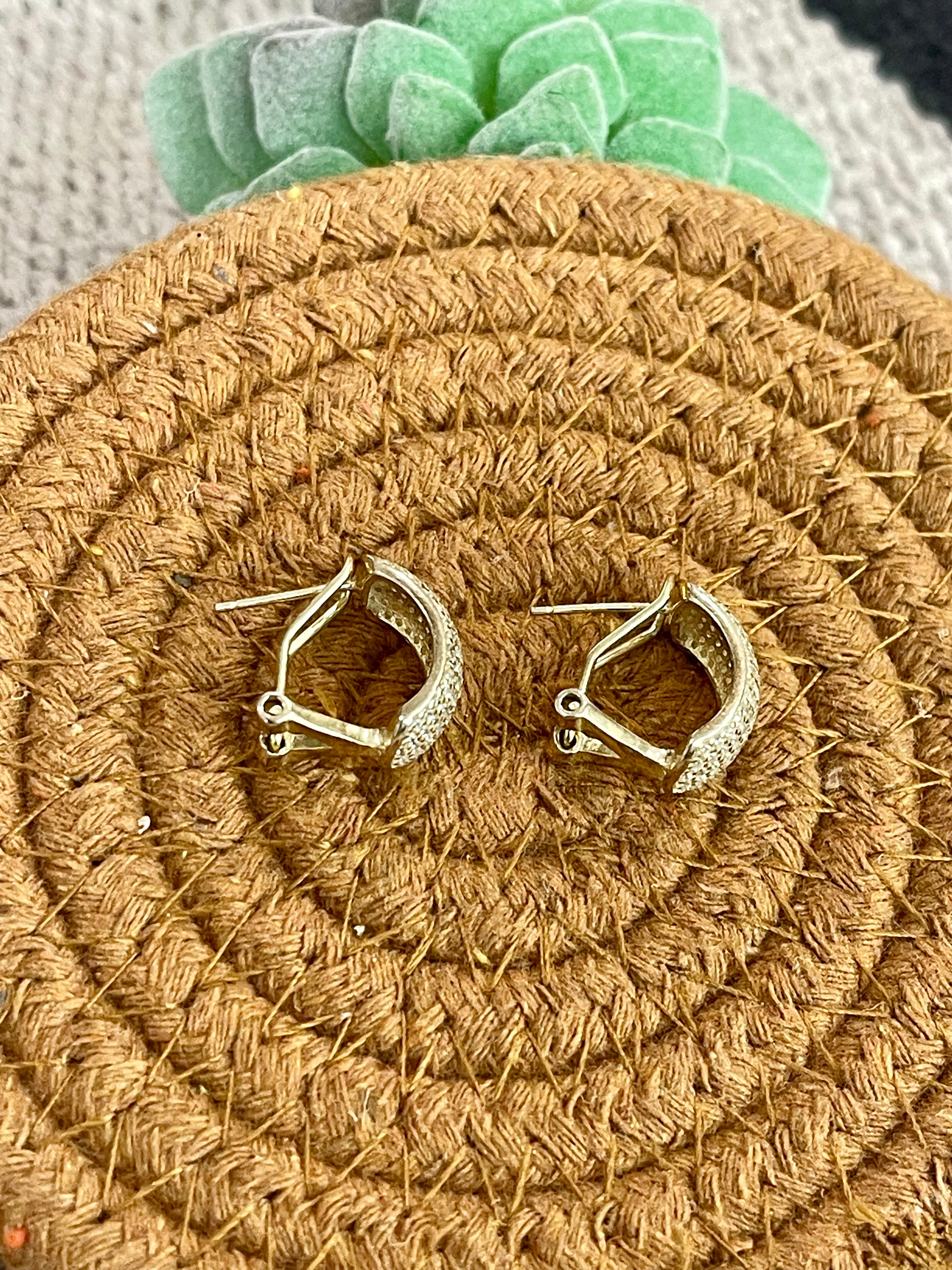 Vintage Gold Plated Half Crescent Earrings