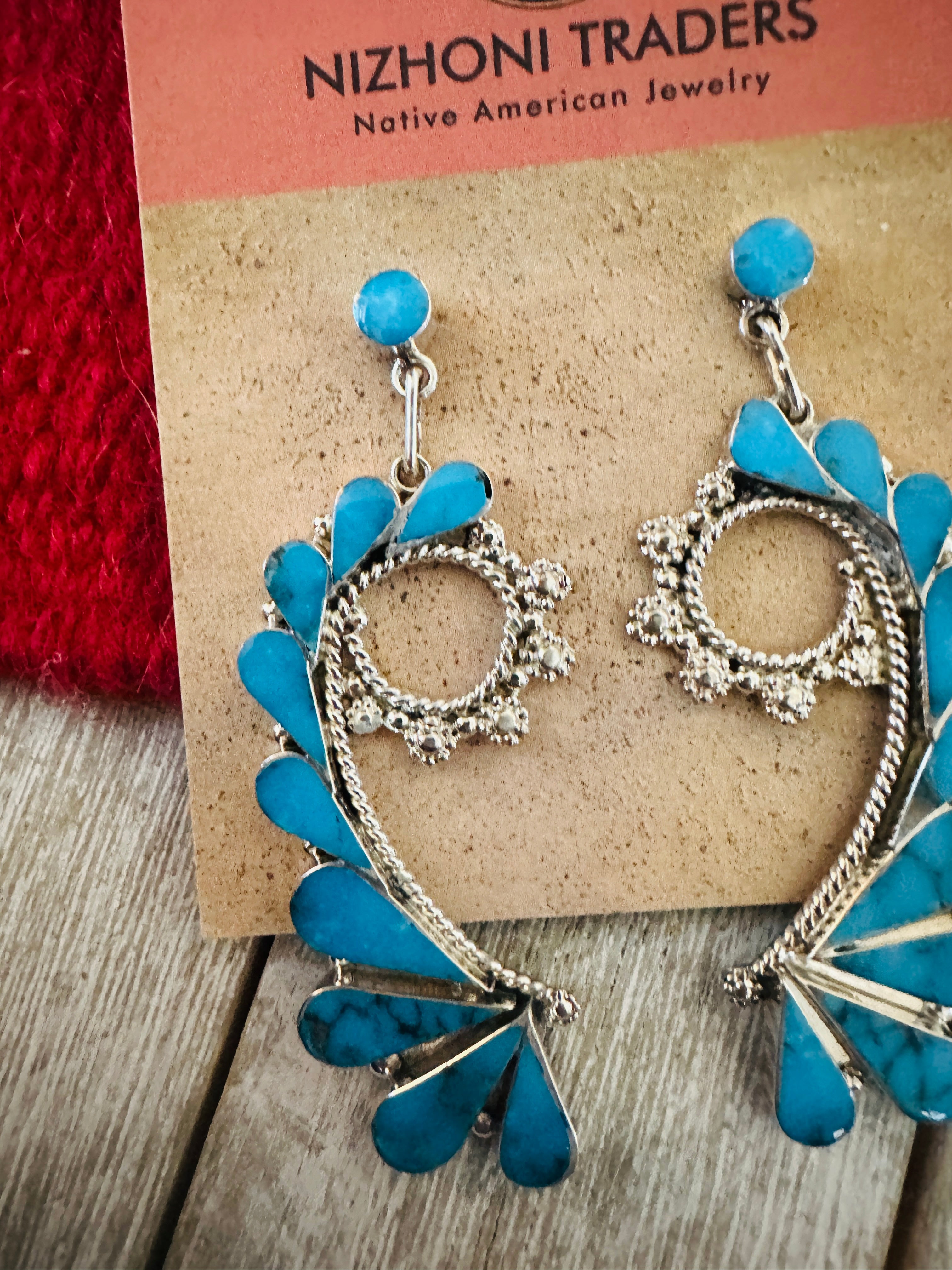 Handcrafted Sterling Silver & Turquoise Dangle Earrings