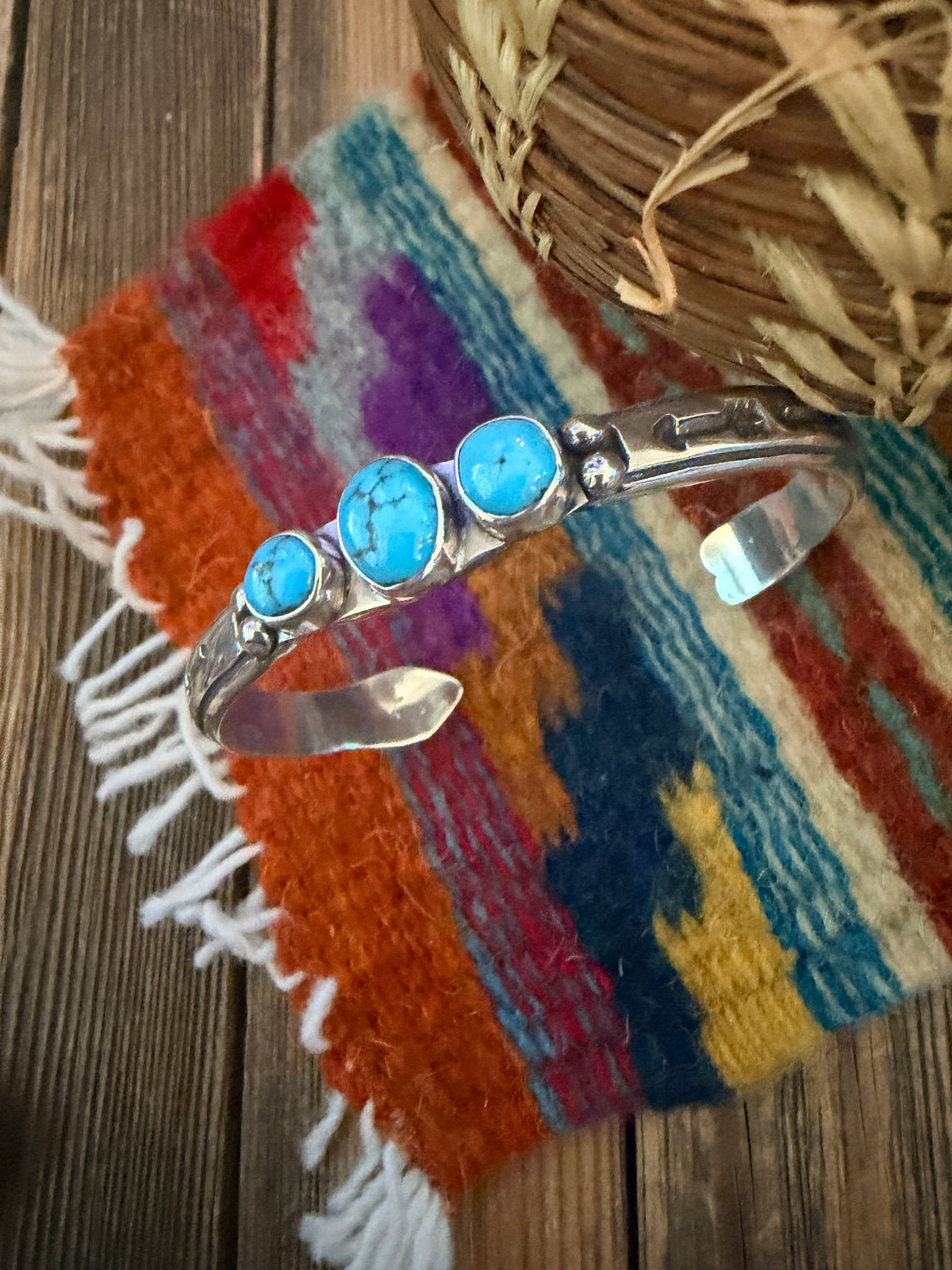 Handcrafted Sterling Silver & Turquoise Arrow Cuff Bracelet