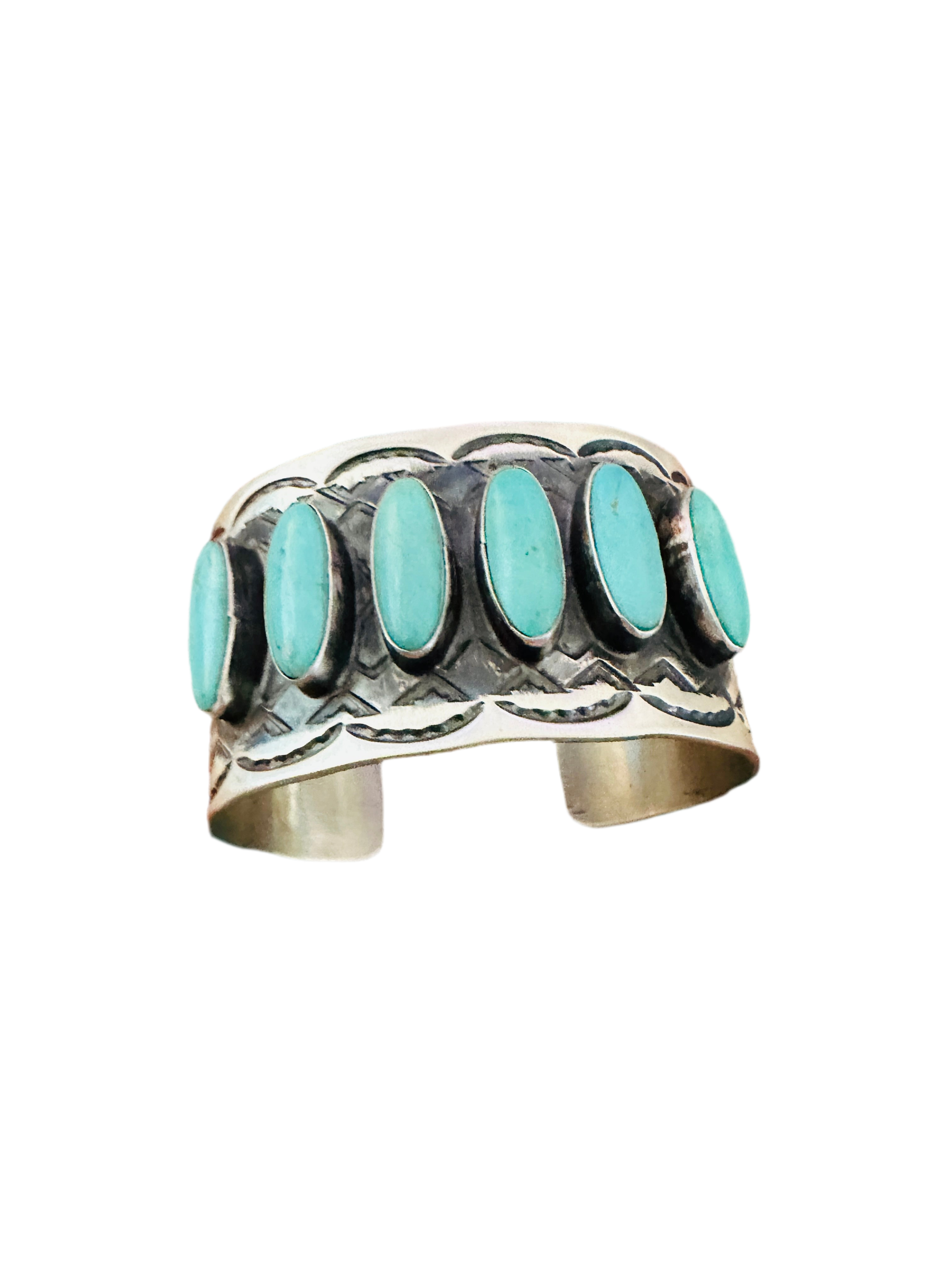Handcrafted Sterling Silver & Turquoise Cuff Bracelet by Chimney Butte /
