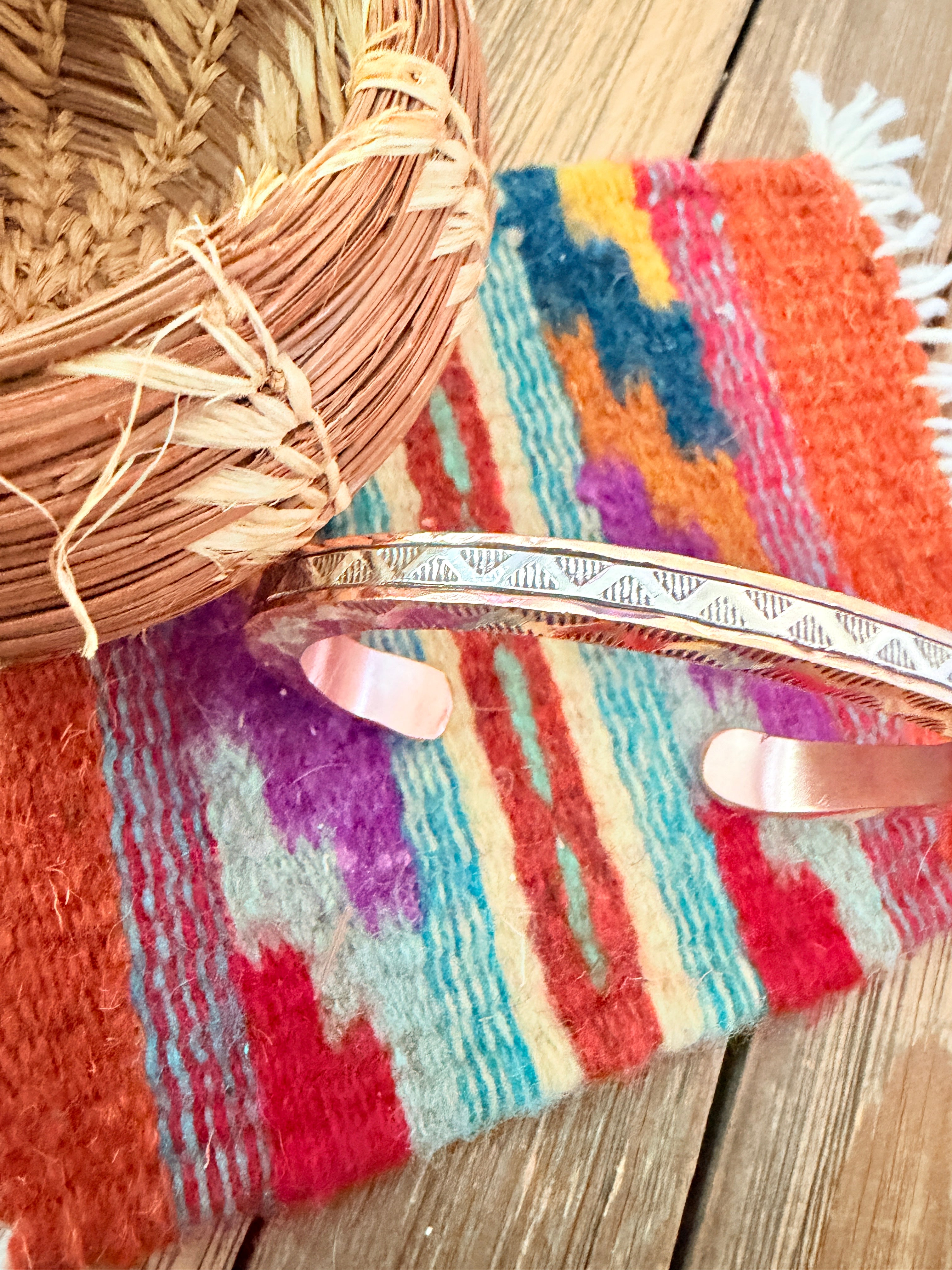 Handcrafted Copper & Sterling Silver Cuff Bracelet