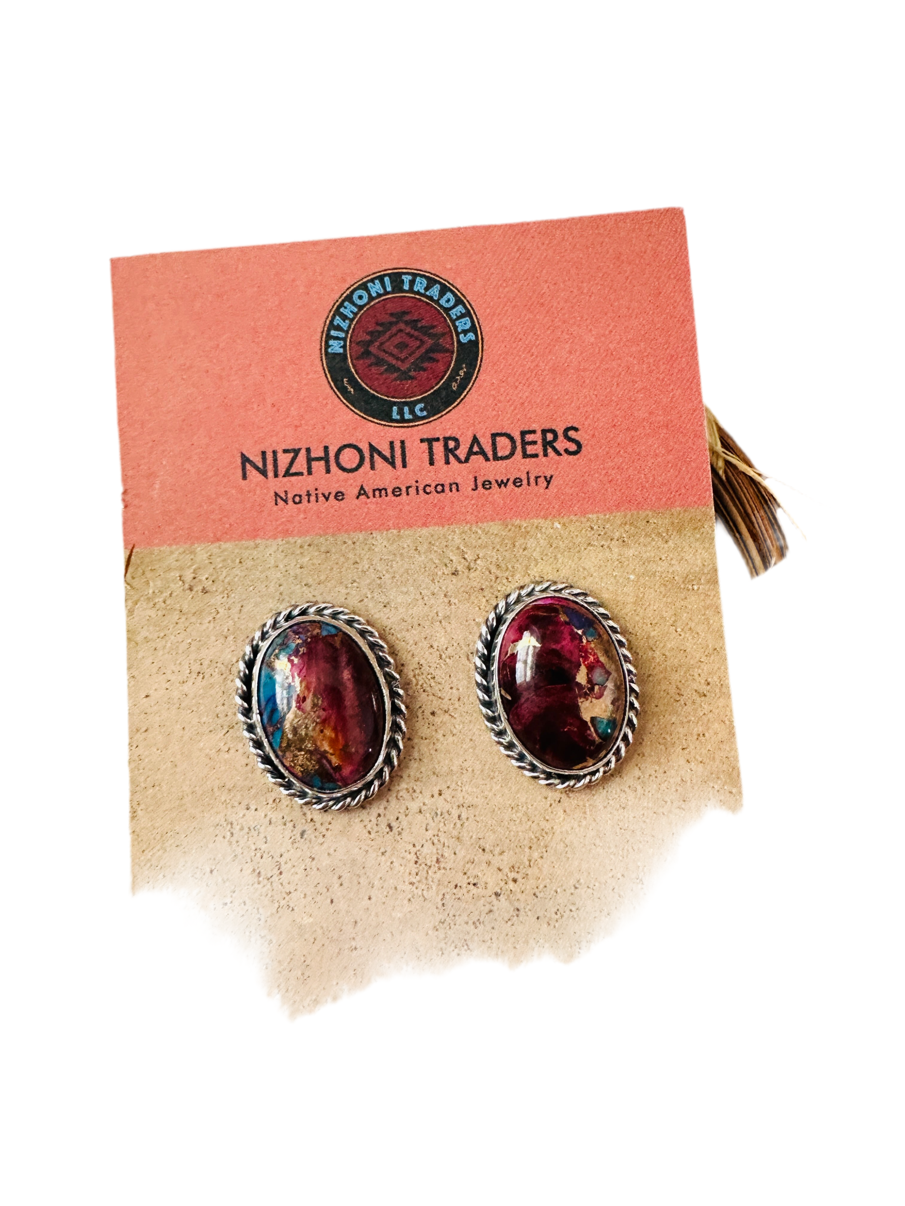 Navajo Pink Dream Mojave and Sterling Silver Post Earrings