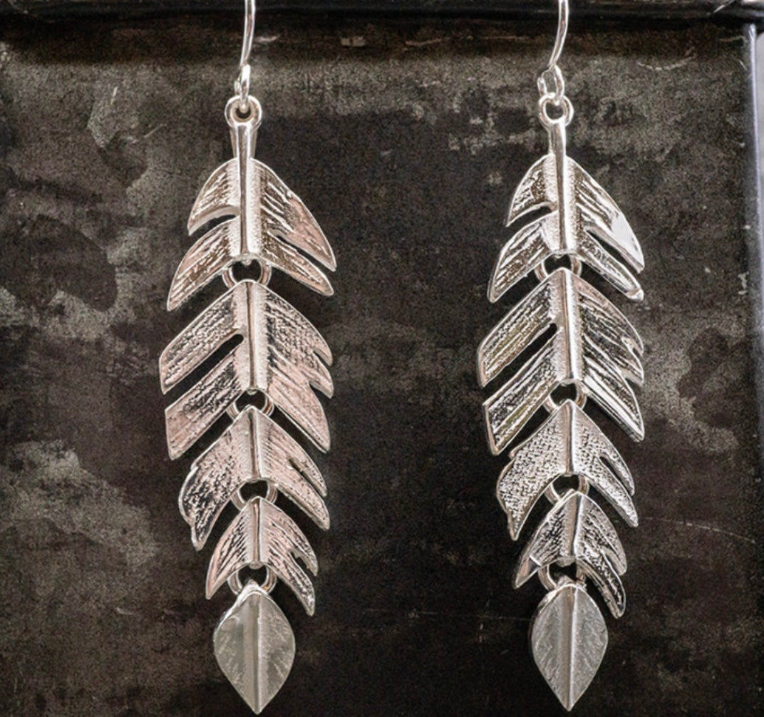 Scoured & Sectioned Feather Earrings
