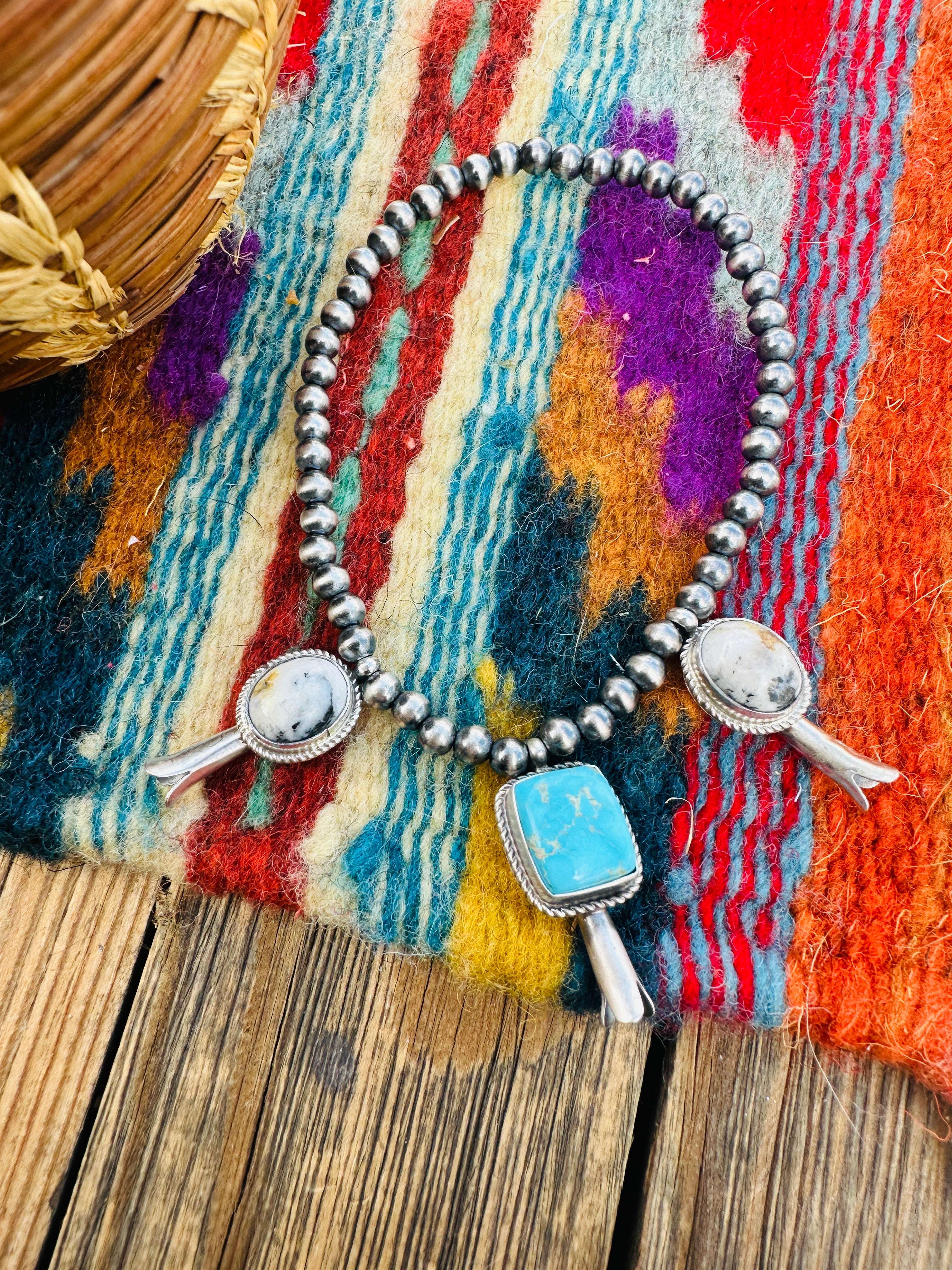 Handcrafted 3mm Sterling Silver Pearl & Multi Stone Blossom Stretch Bracelet