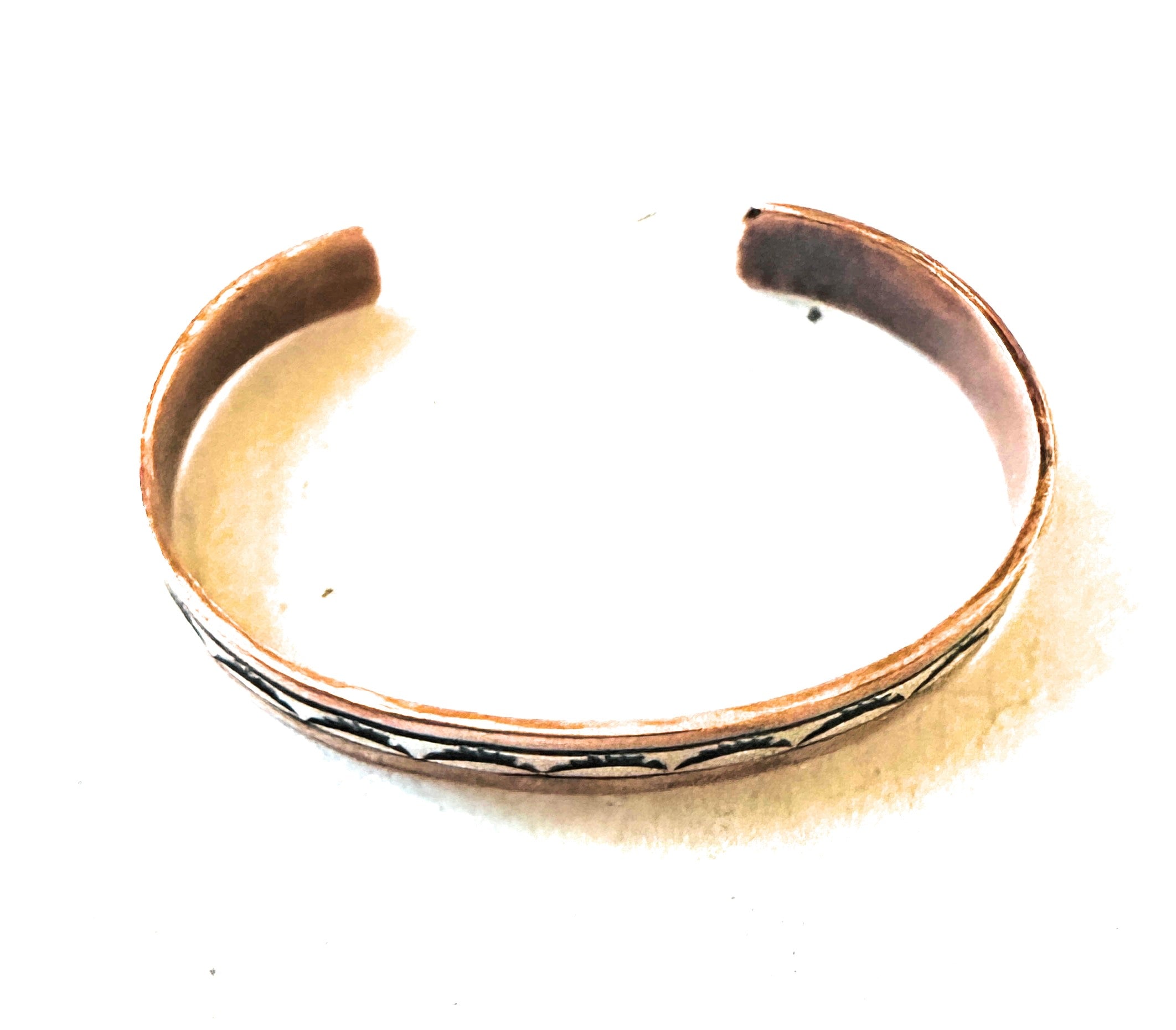 Navajo Copper and Sterling Silver Cuff  Bracelet Signed