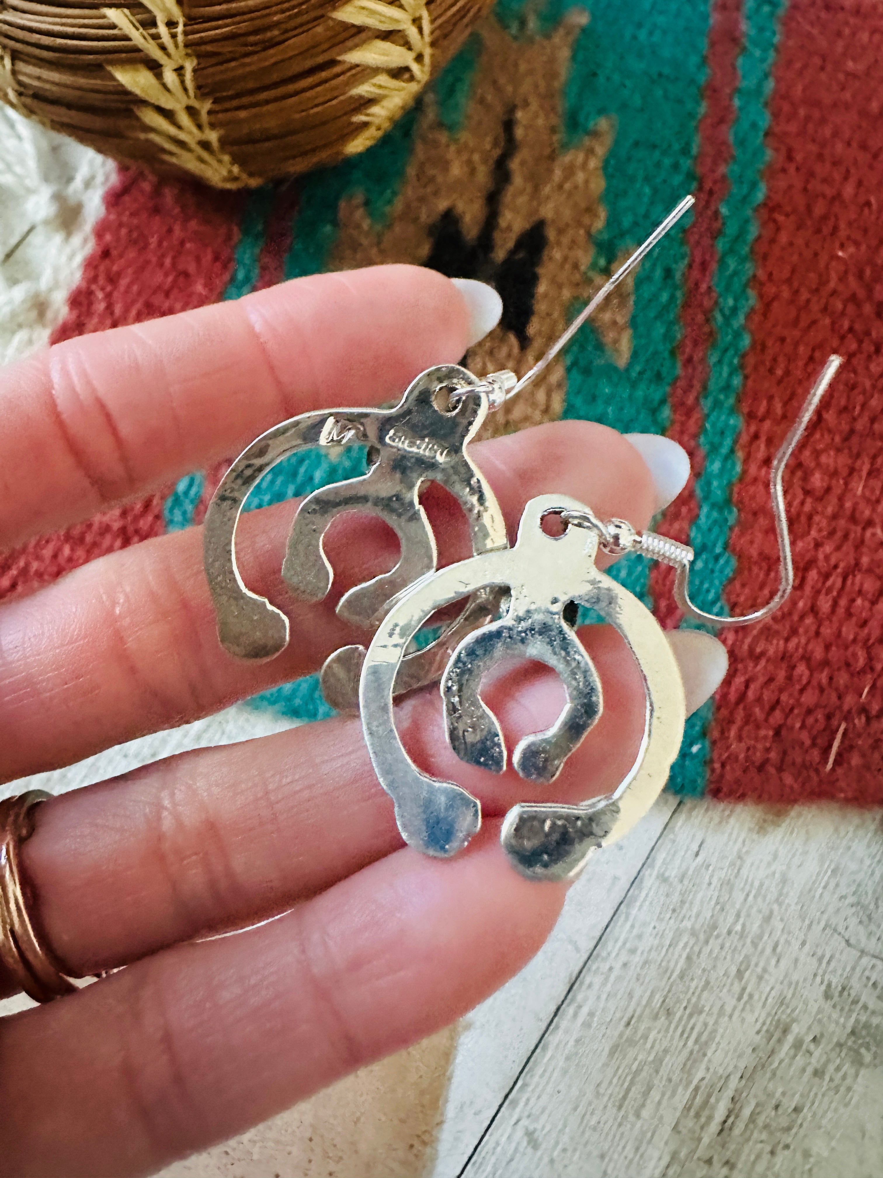 Handcrafted Turquoise & Sterling Silver Naja Dangle Earrings