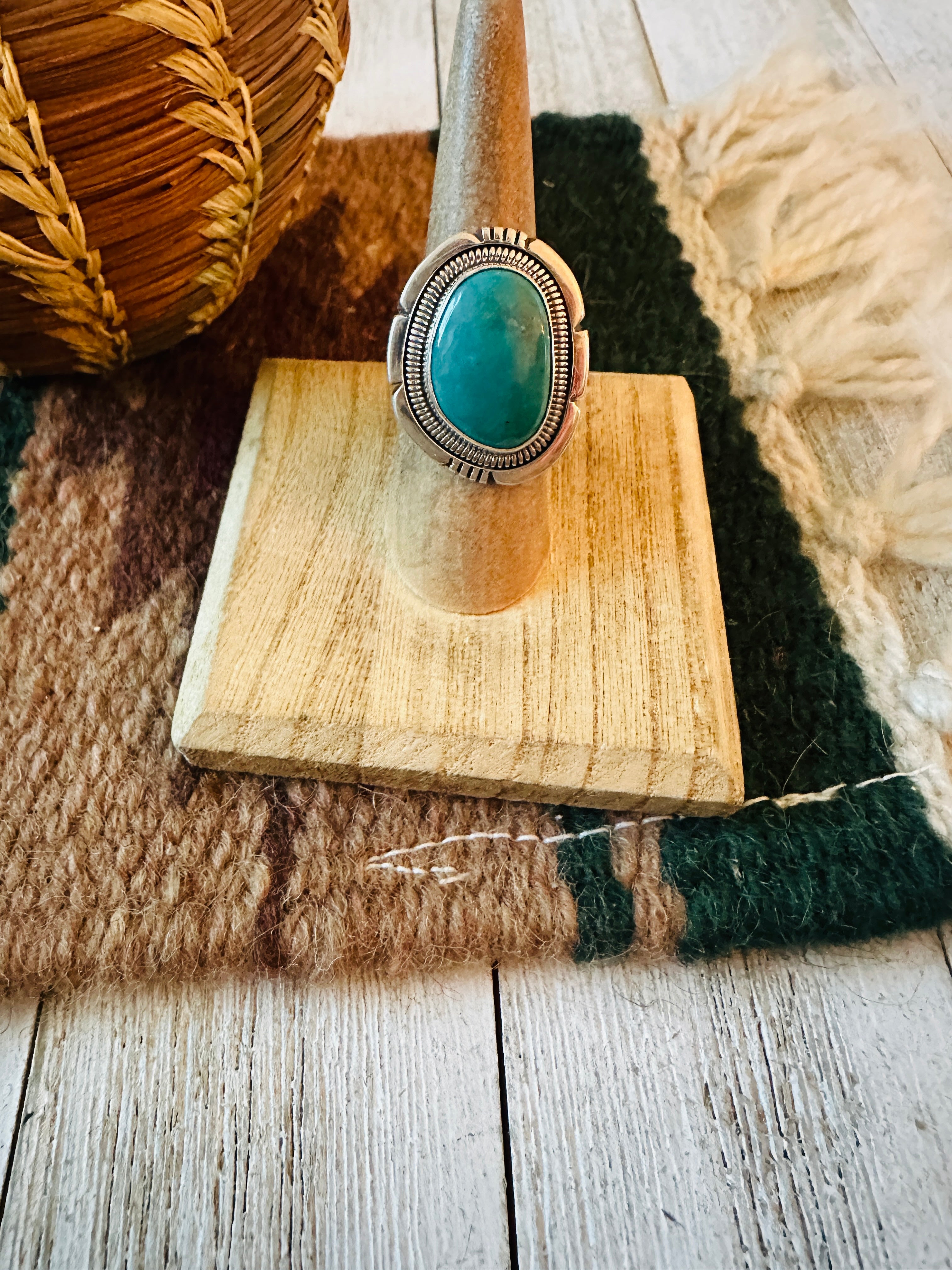 Navajo Sterling Silver & Turquoise Ring Size 6