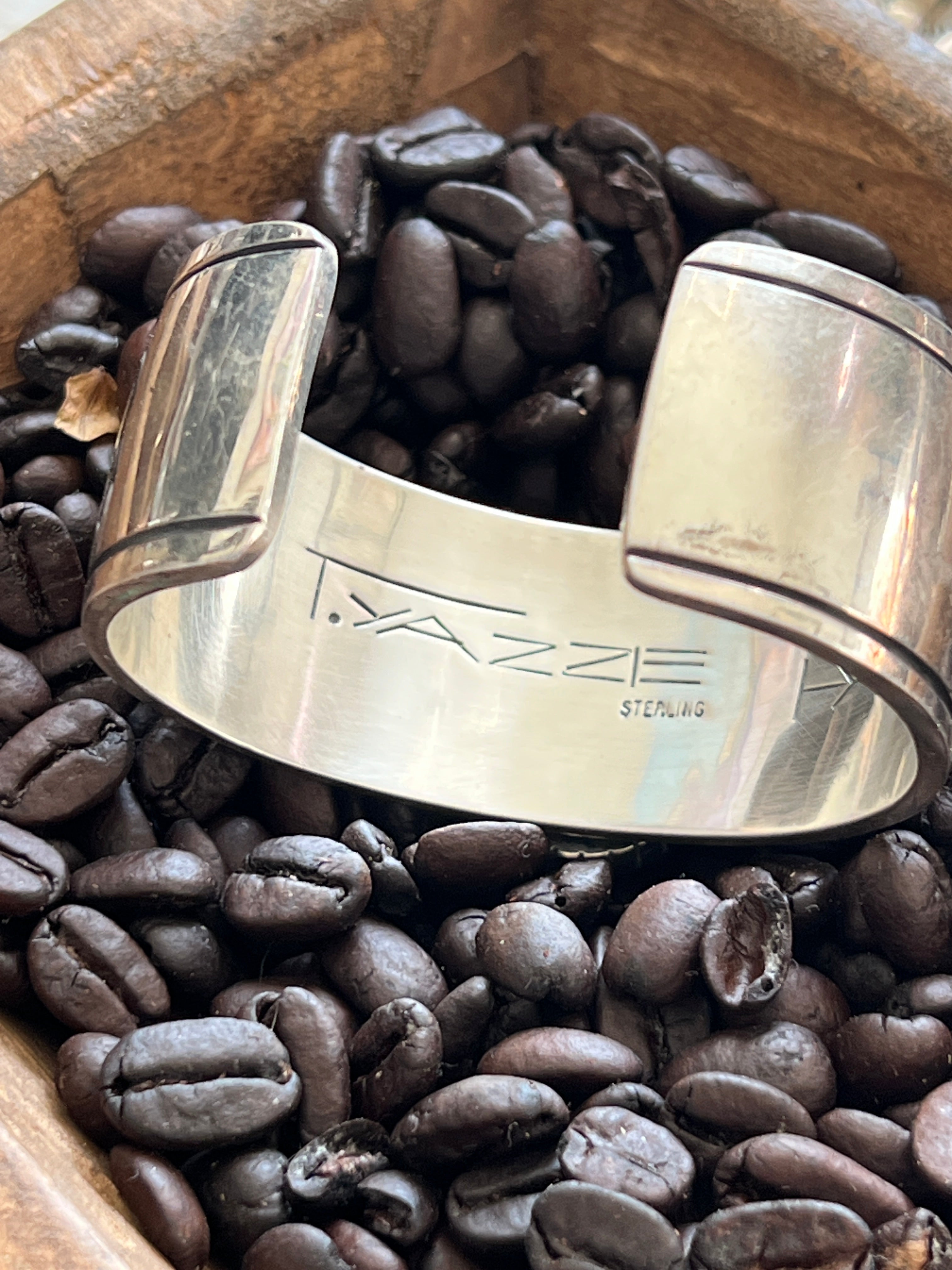 Handcrafted Timmy Earl Yazzie Kilt Design Sterling and Turquoise Cuff