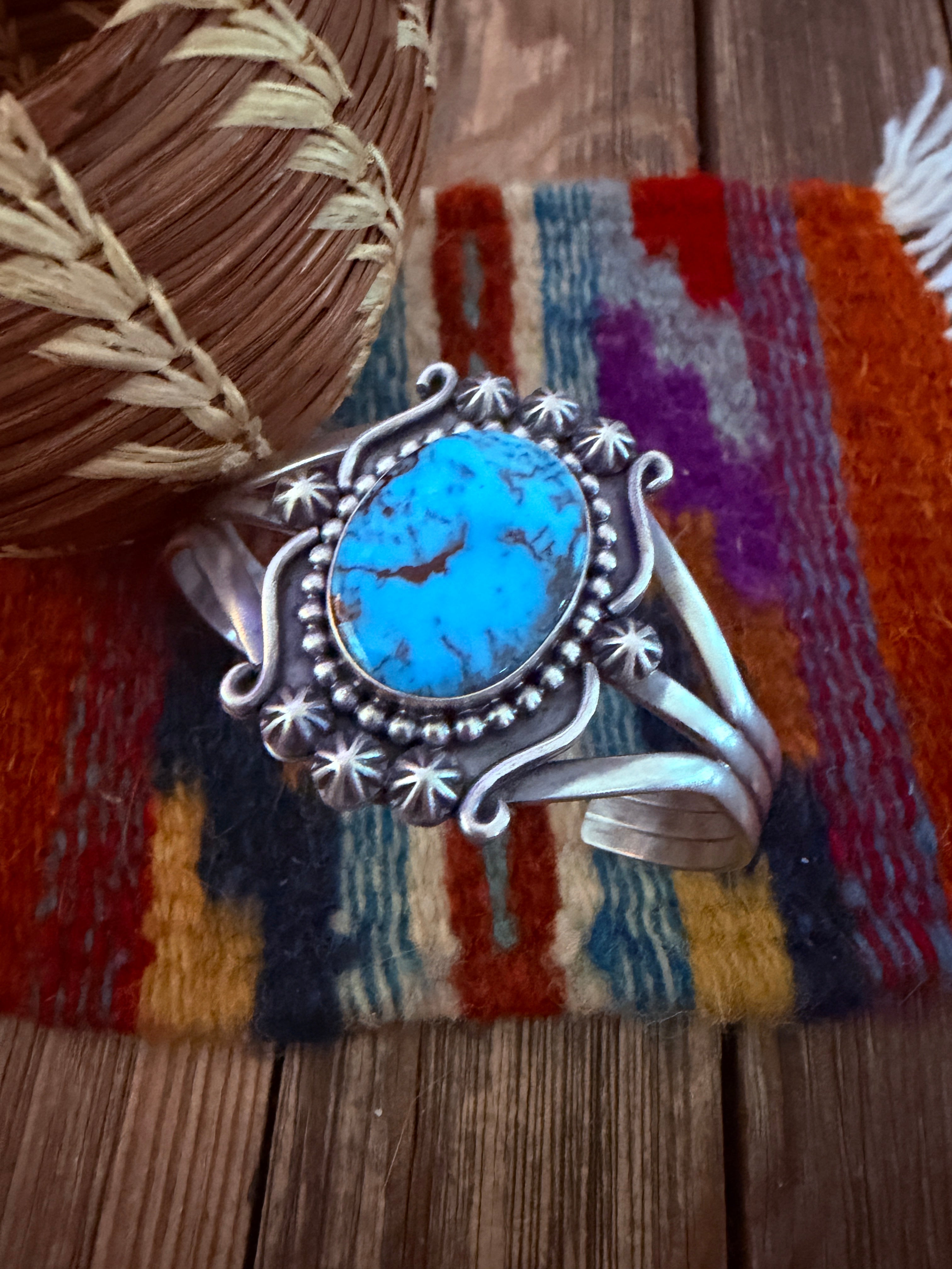 Handcrafted Sterling Silver and Turquoise Cuff Bracelet