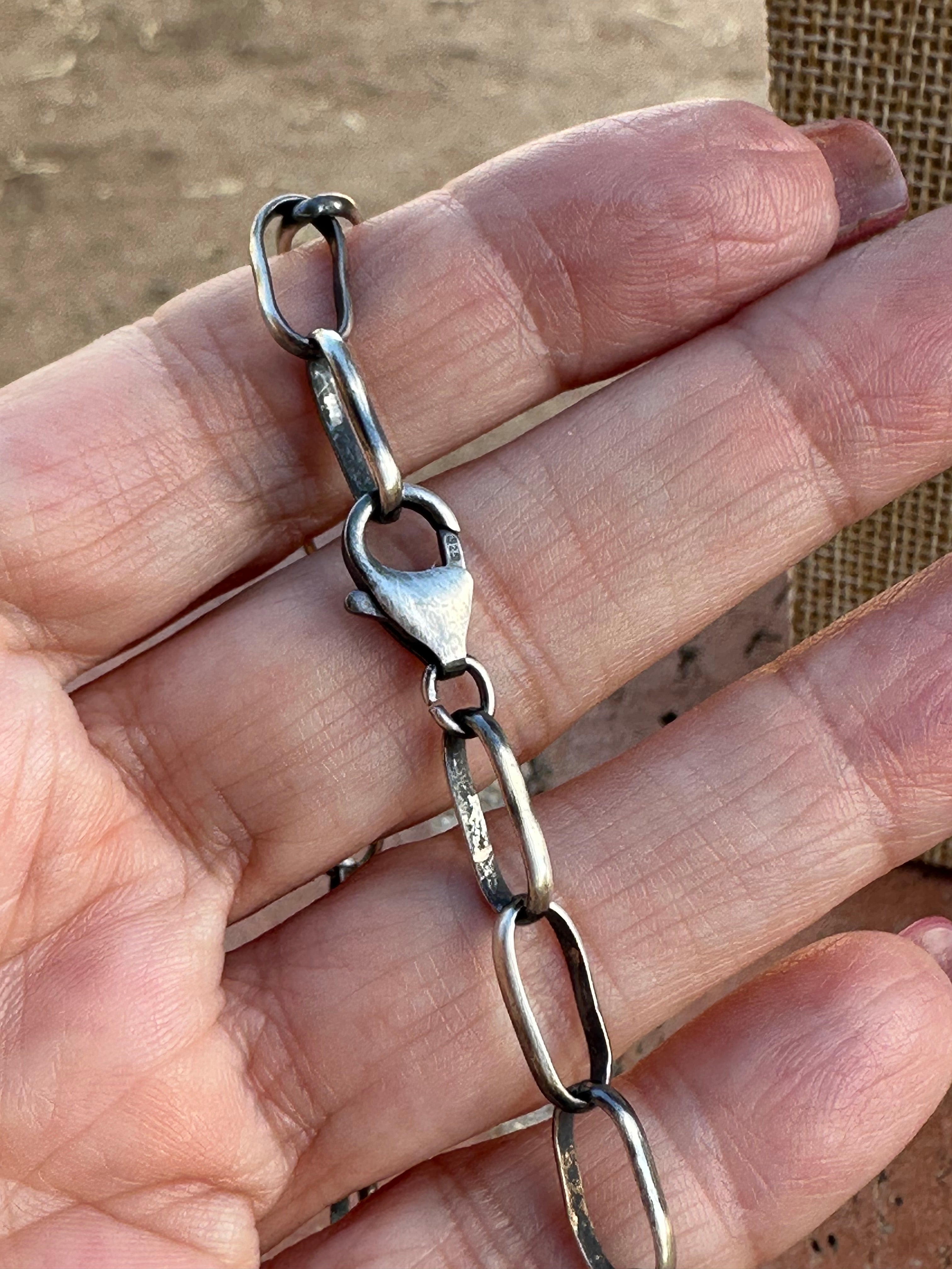 Navajo Made Sterling Silver Handmade Paper Clip Chains