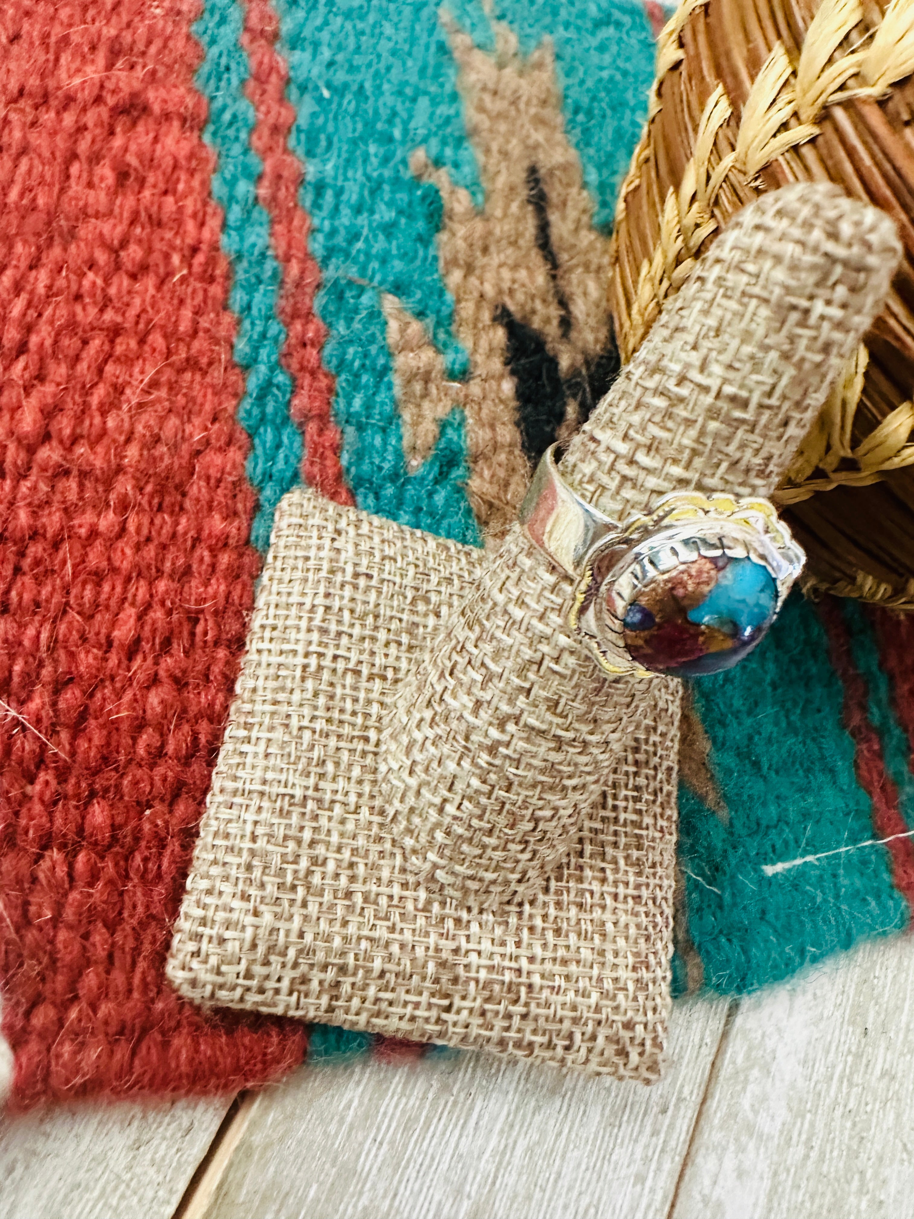 Handcrafted Sterling Silver & Pink Dream Mojave Ring Size 6.5