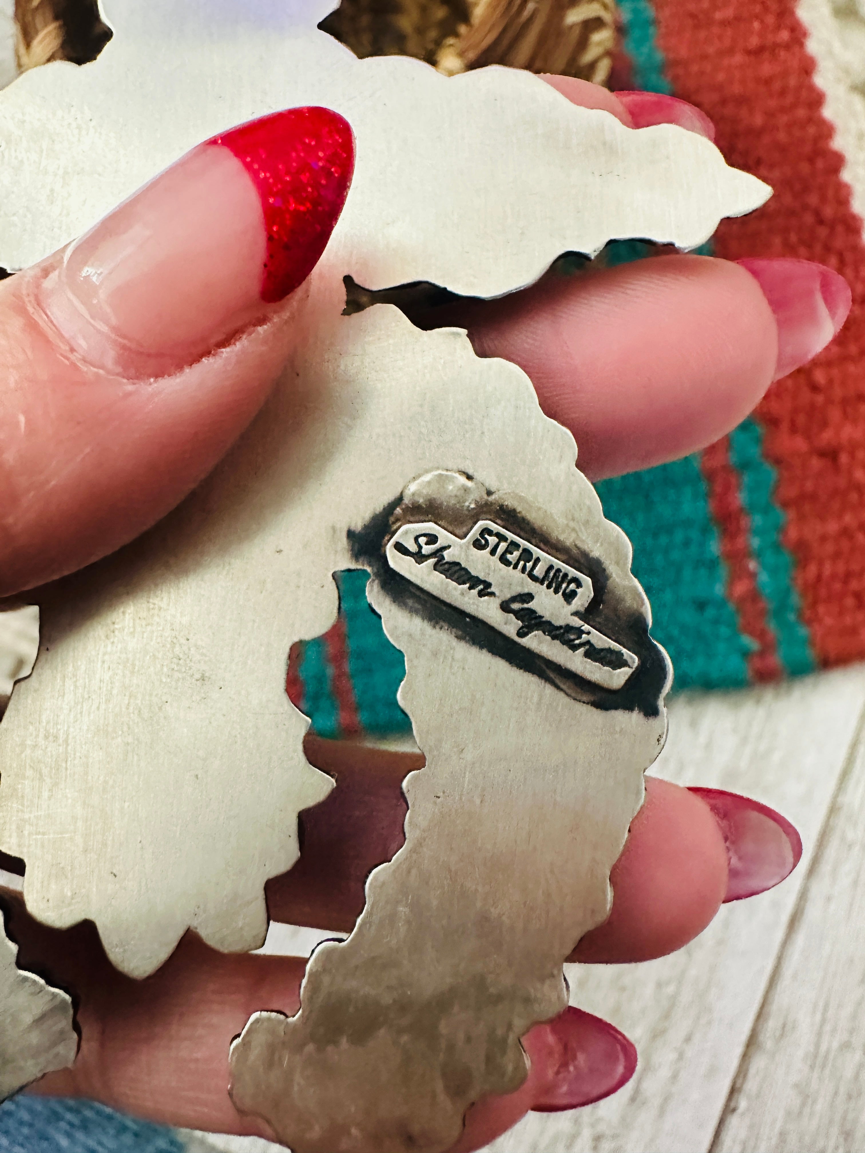 Handcrafted Sterling Silver & Turquoise Naja Pendant by Shawn Cayatineto