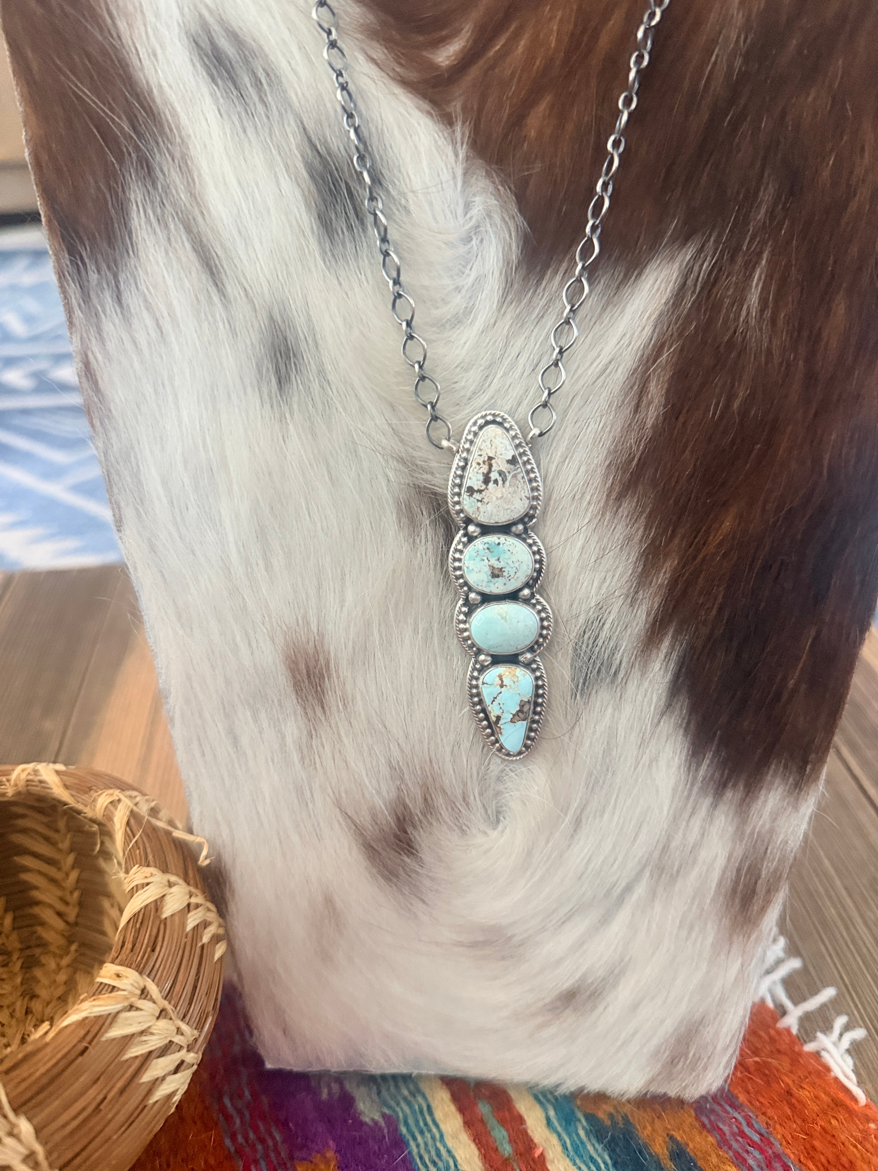 Handcrafted Dry Creek Turquoise & Sterling Silver Necklace