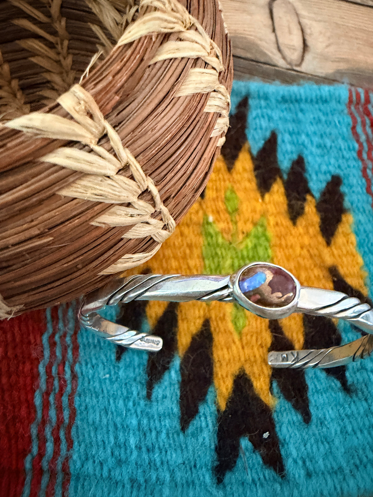 Handcrafted Pink Dream Mojave & Sterling Silver Cuff Bracelet