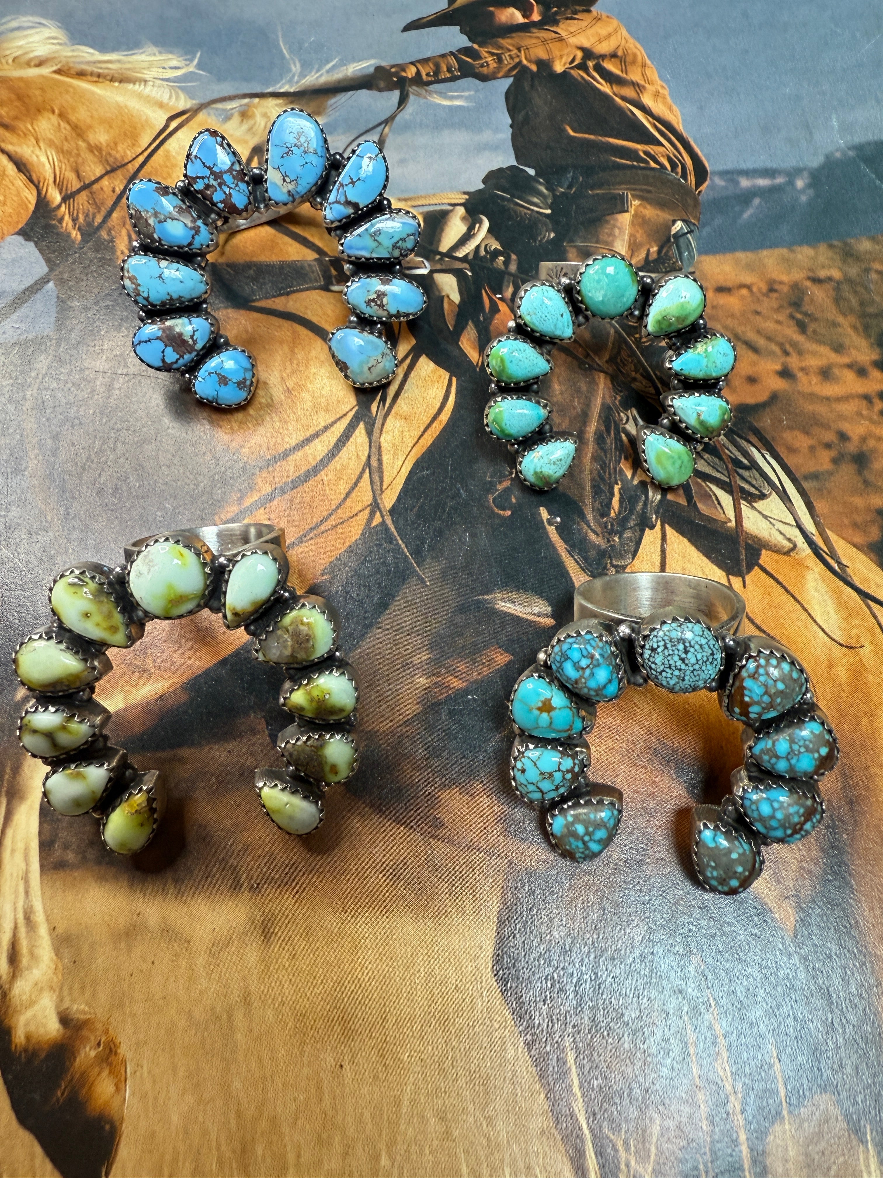 Handmade Sterling Silver Adjustable Multi Stone Naja Ring