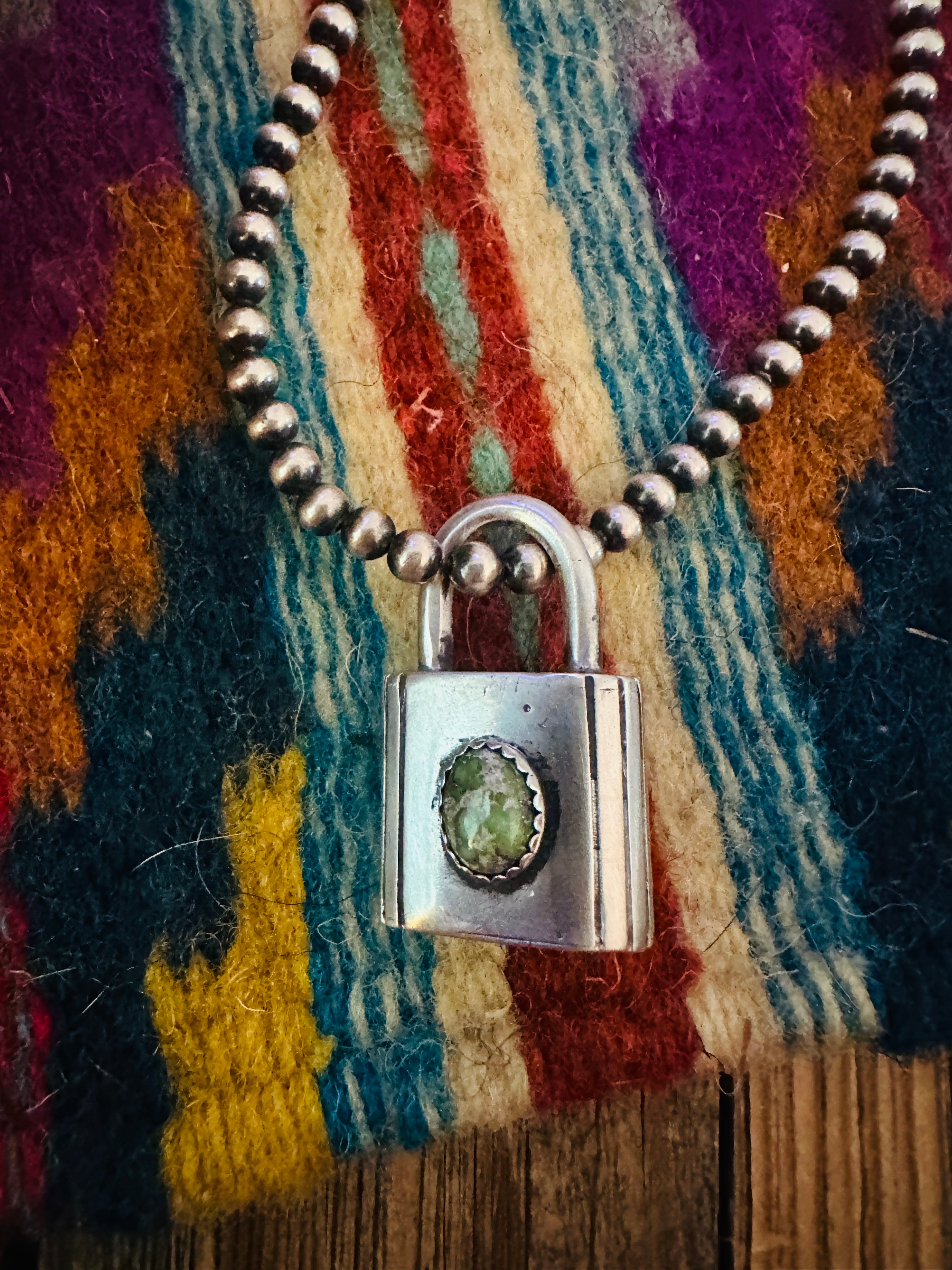Handcrafted Sterling Silver & Turquoise Locket Pendant