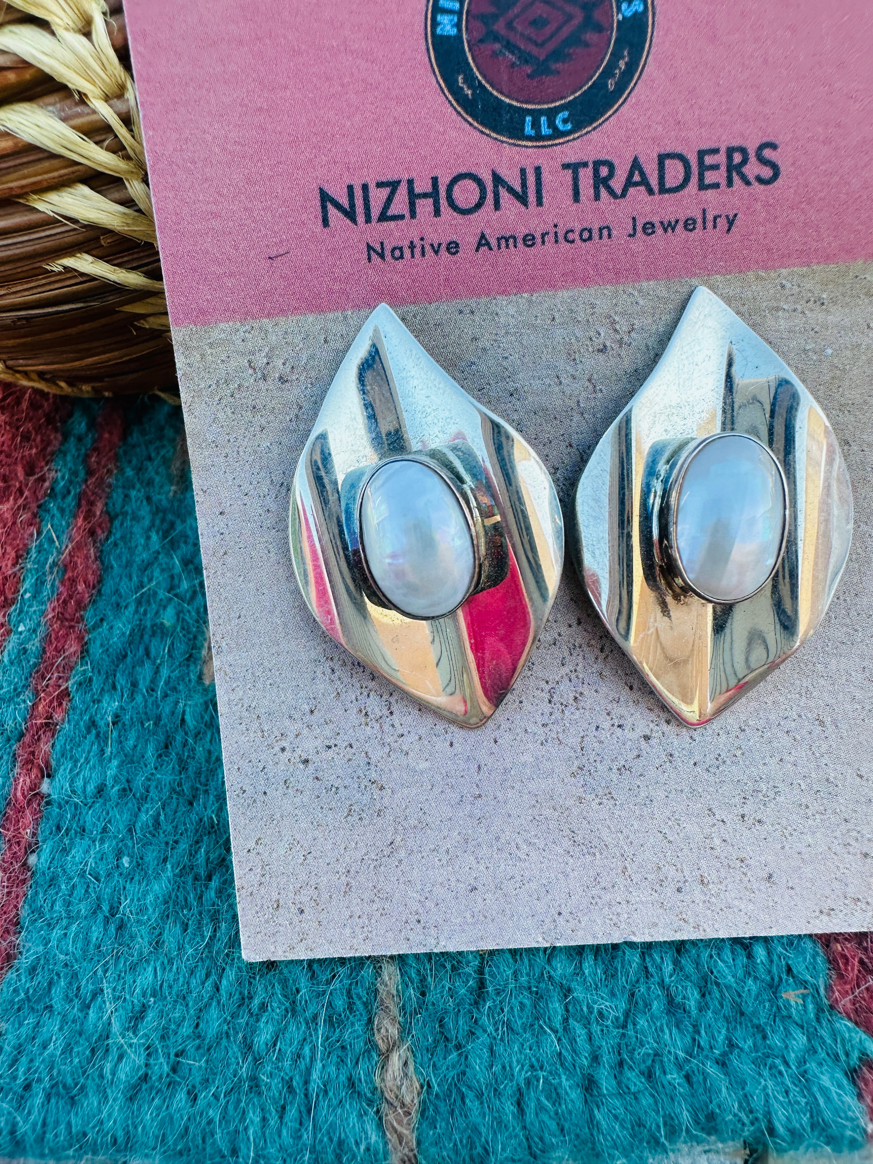 Handcrafted Freshwater Pearl & Sterling Silver Post Earrings