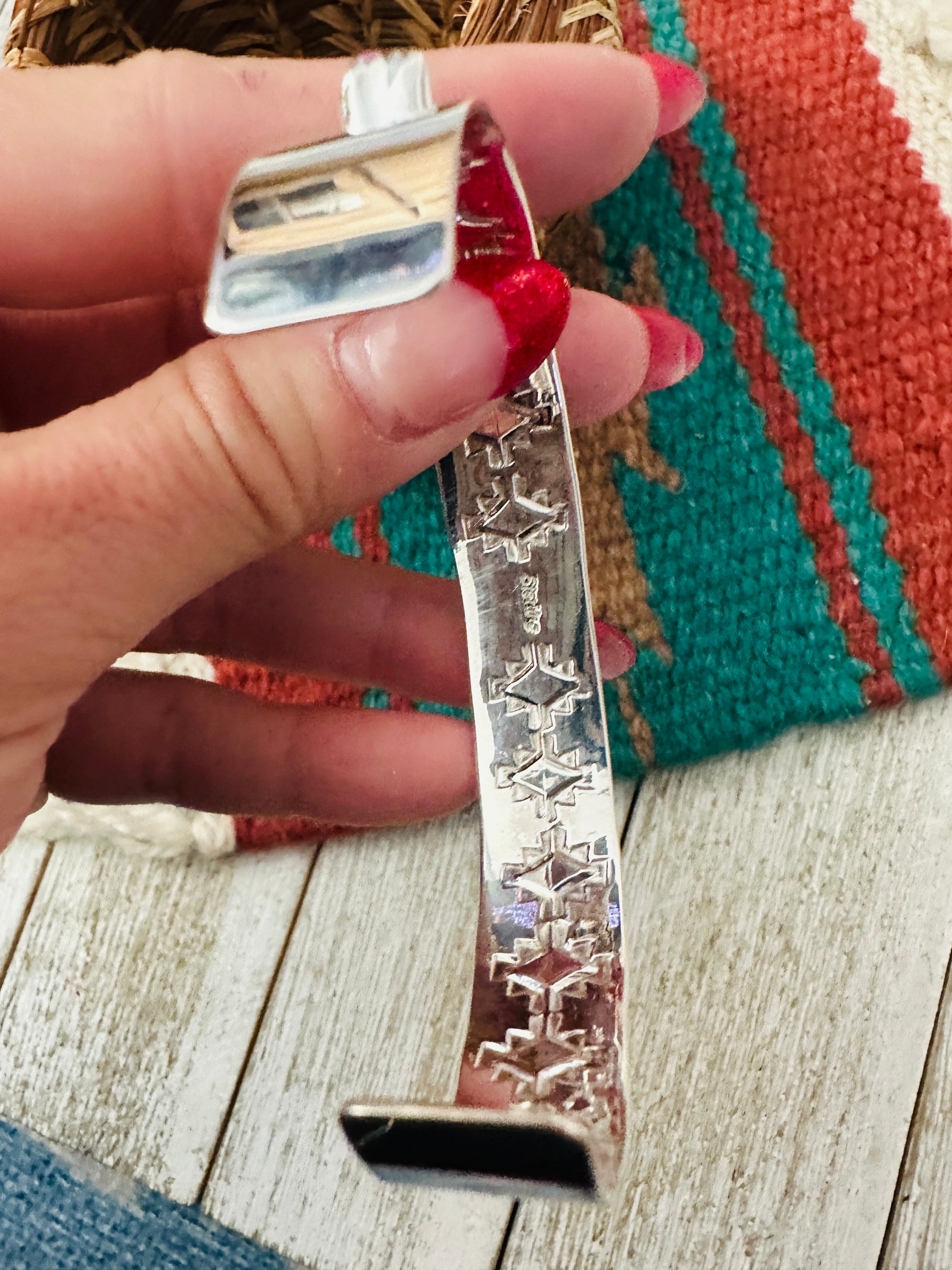 Handcrafted Sterling Silver & Pink Mojave Cuff Bracelet