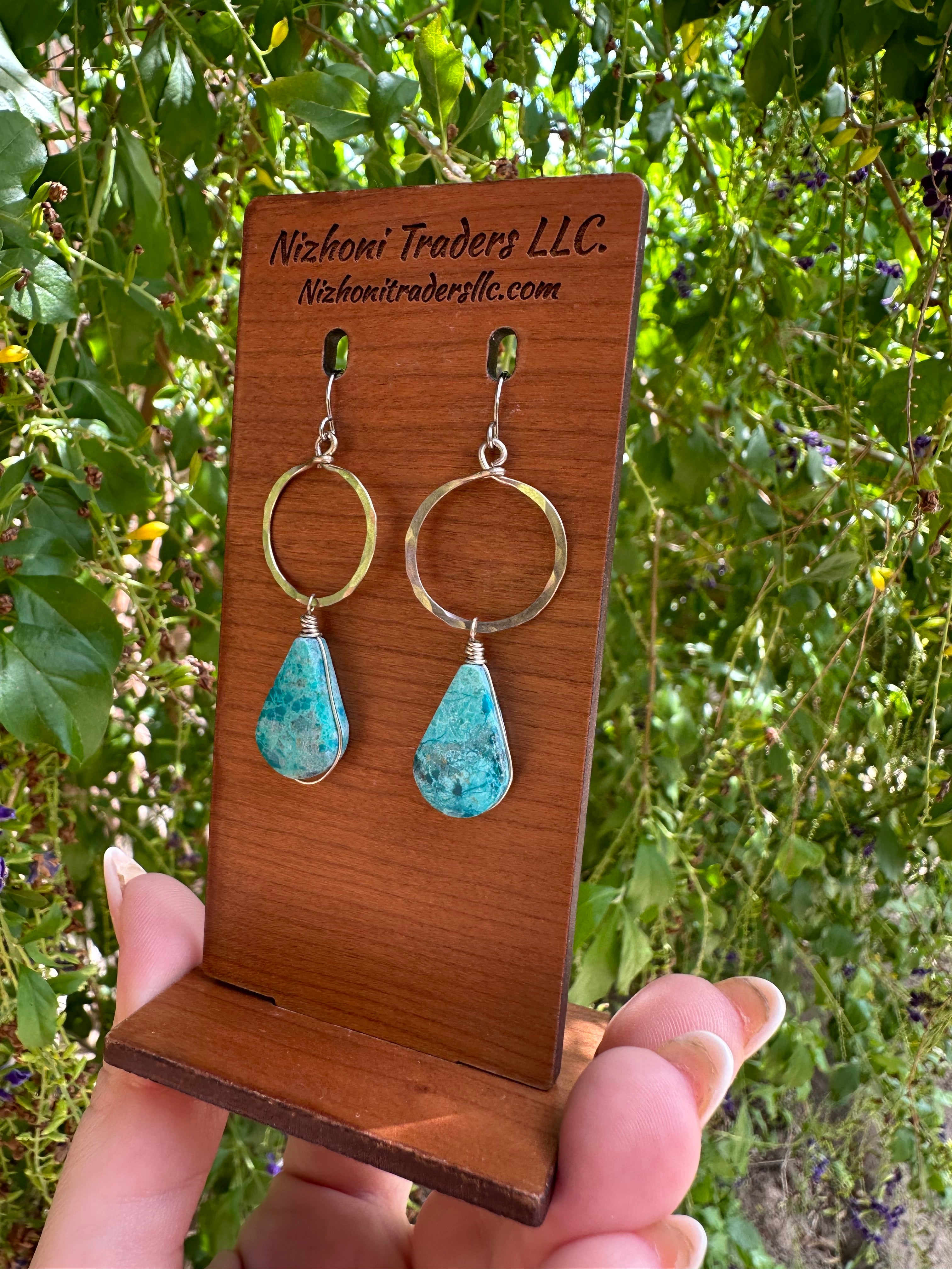 “The Golden Collection” Gypsy Soul Handmade Turquoise Circle Earrings