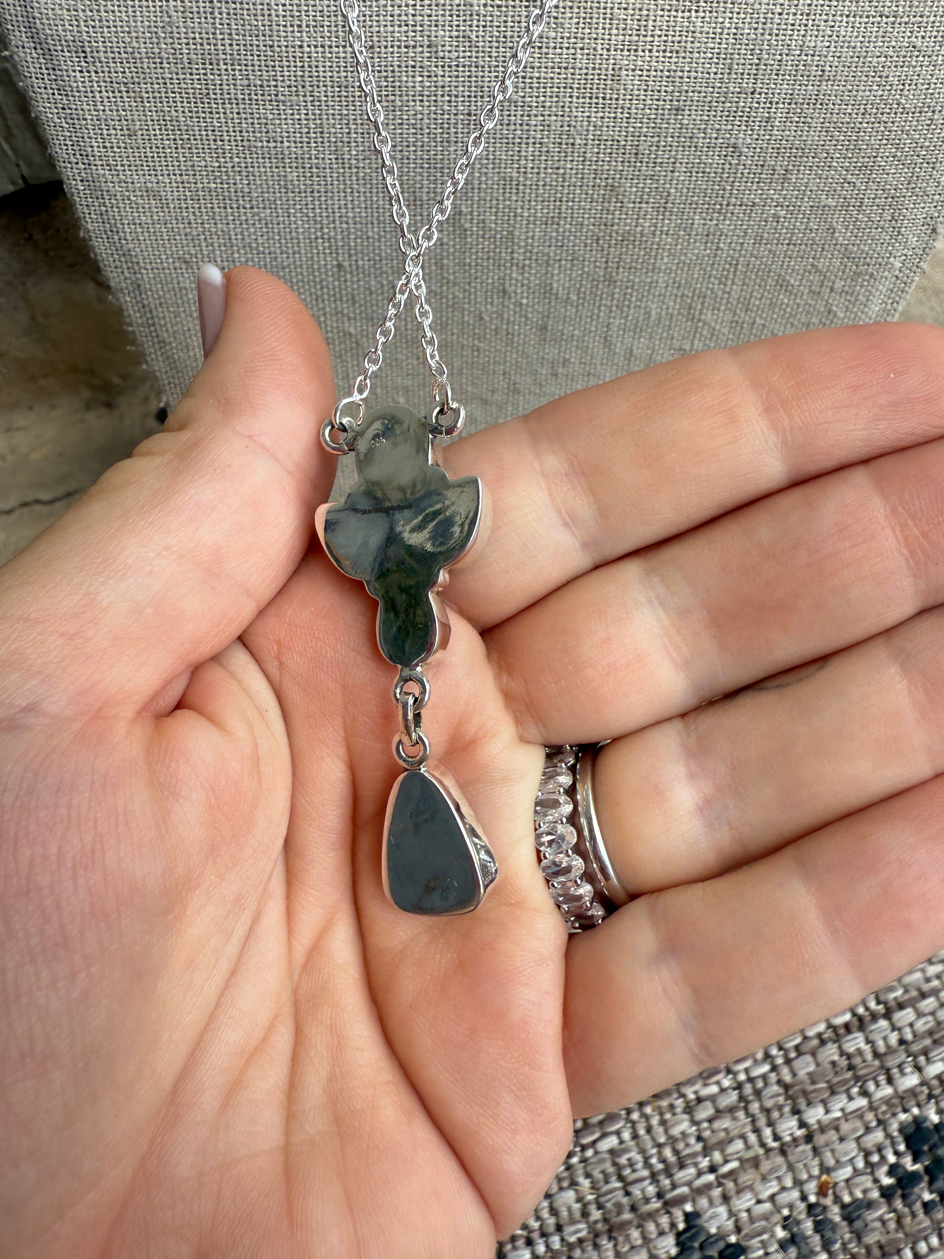 Beautiful Handmade Sterling Silver & Cotton Candy Necklace