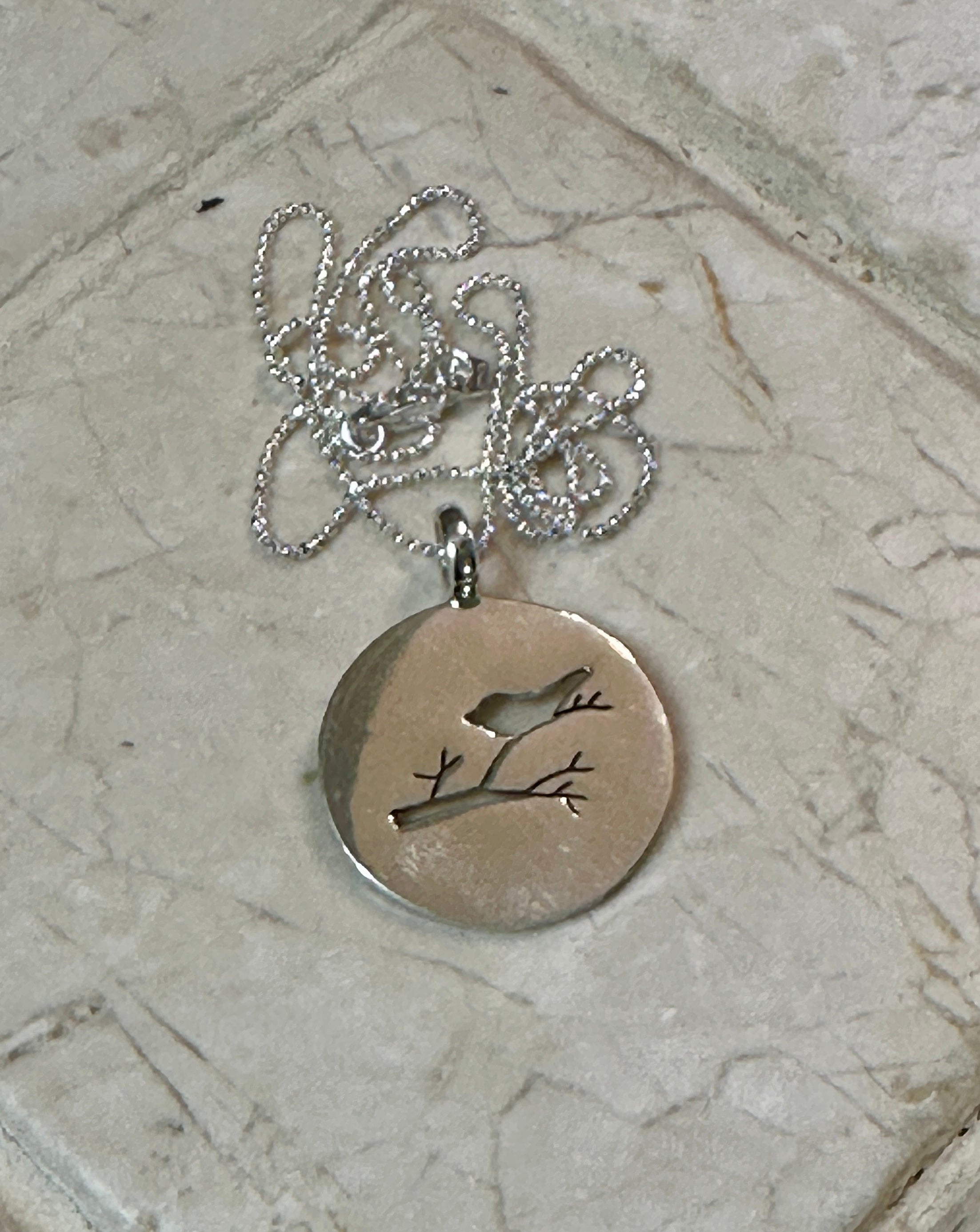 Bird On Branch Pendant Necklace