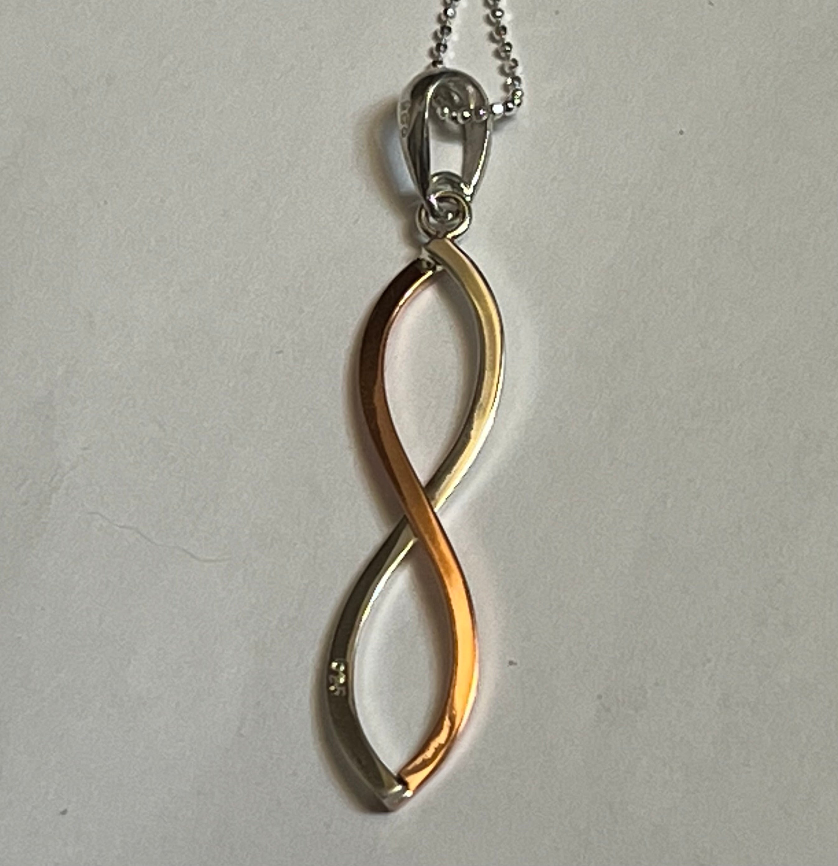 Sterling Silver & Copper Infinity Pendant