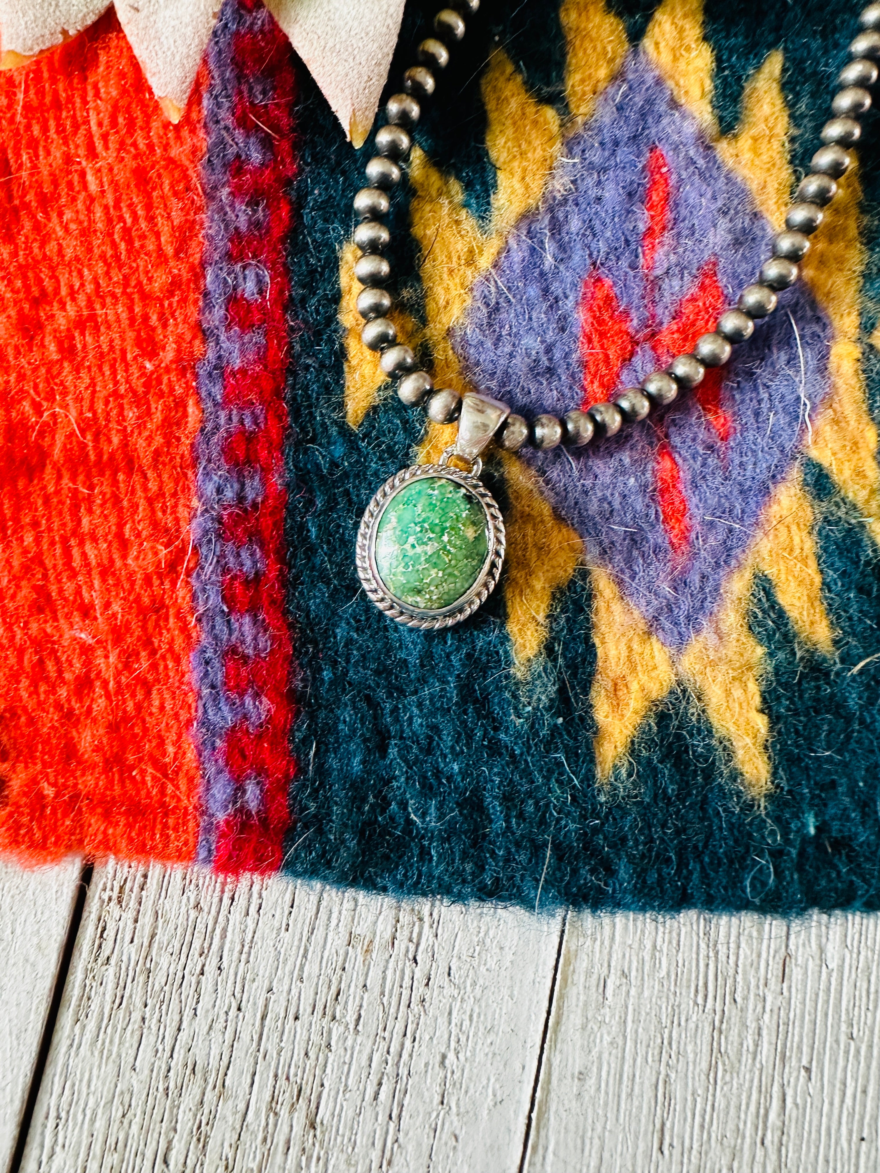 Navajo Sterling Silver & Turquoise  Pendant