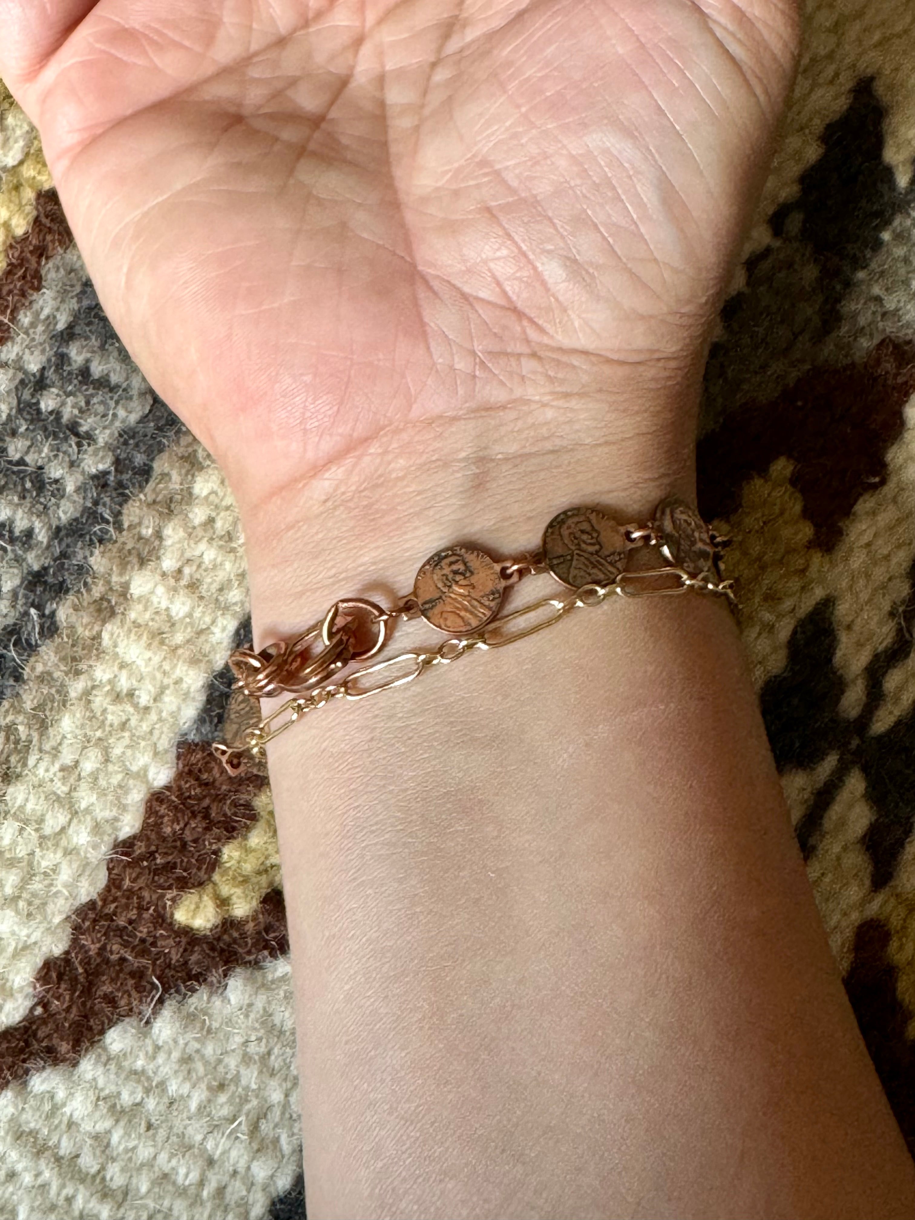 Vintage Handmade Copper Link Bracelet