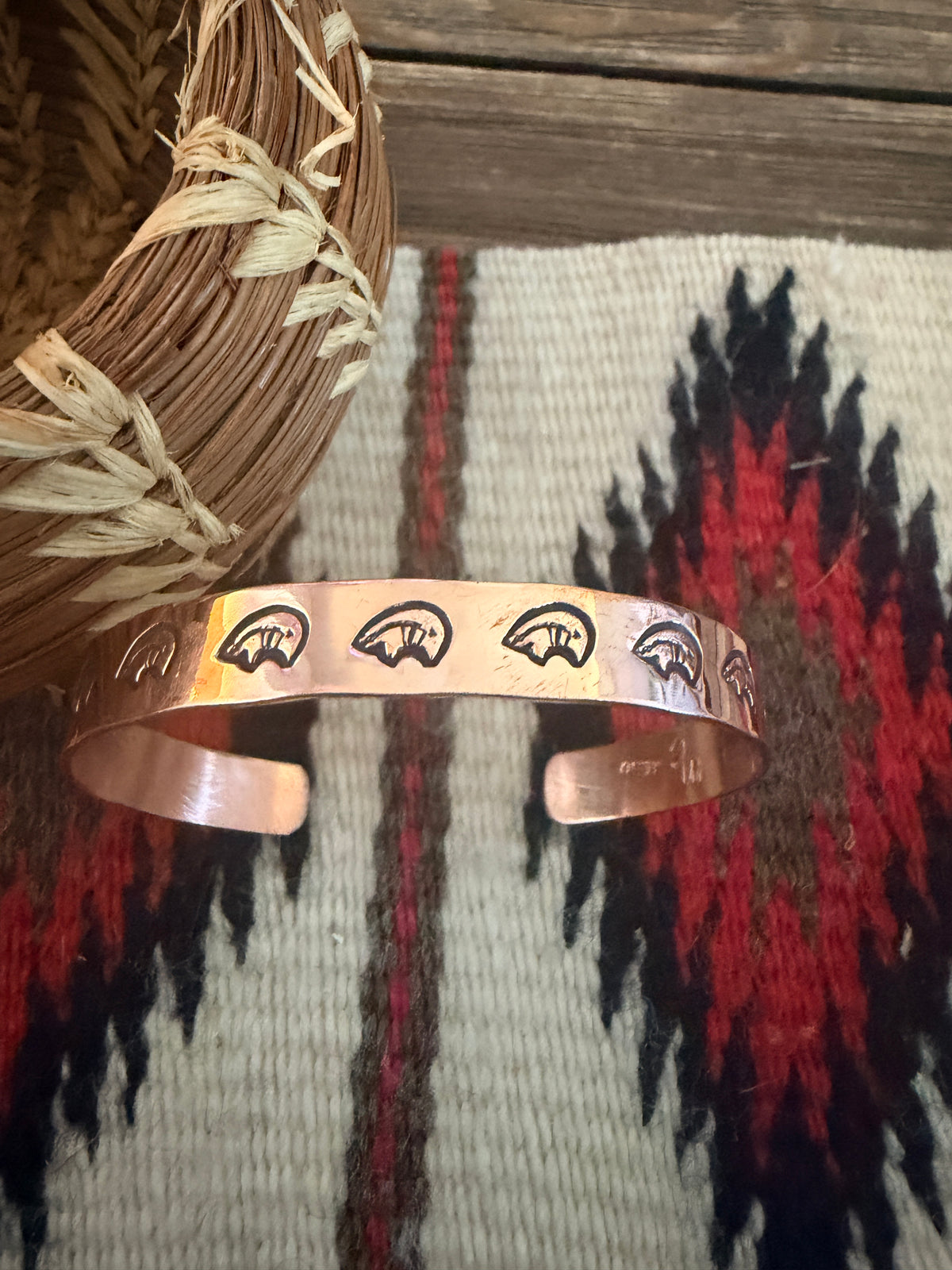 Handcrafted Copper Bear Cuff Bracelet