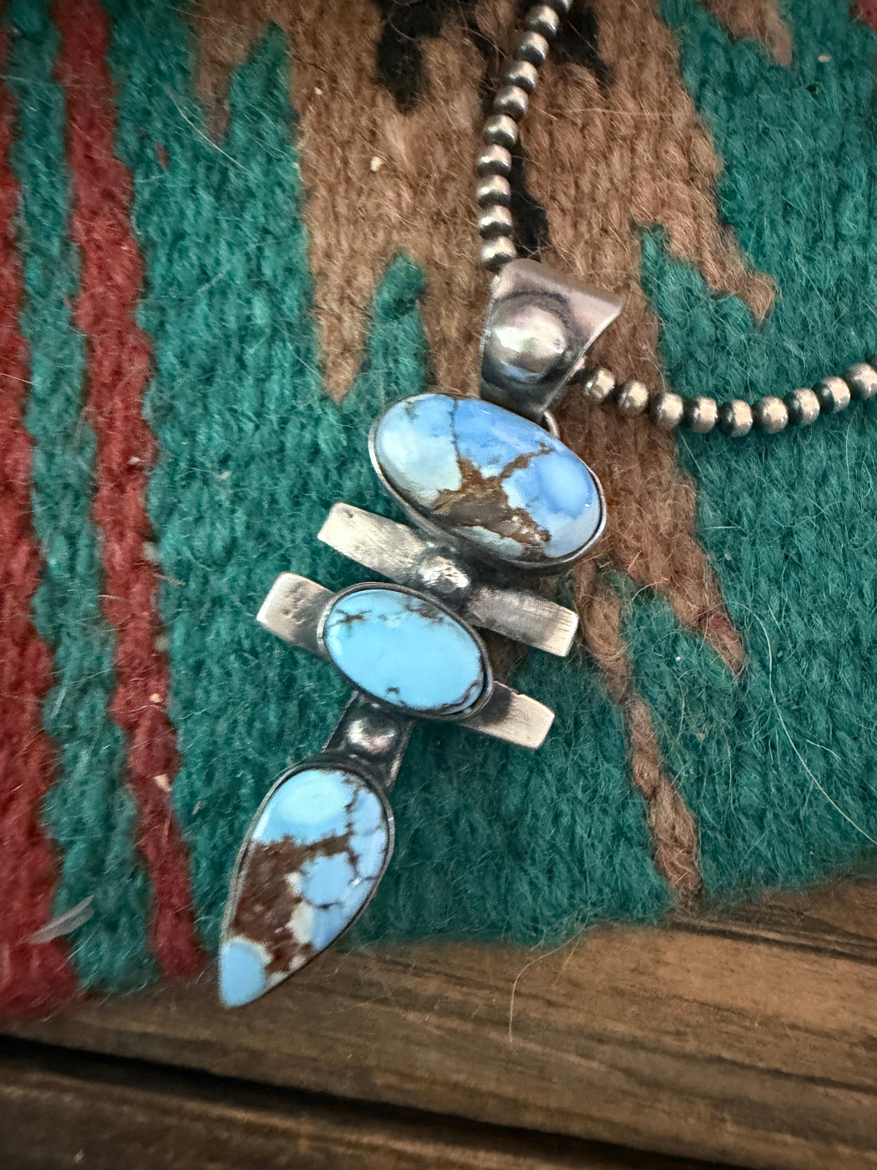 Handcrafted Sterling Silver & Golden Hills Turquoise Pendant by Chimney Butte