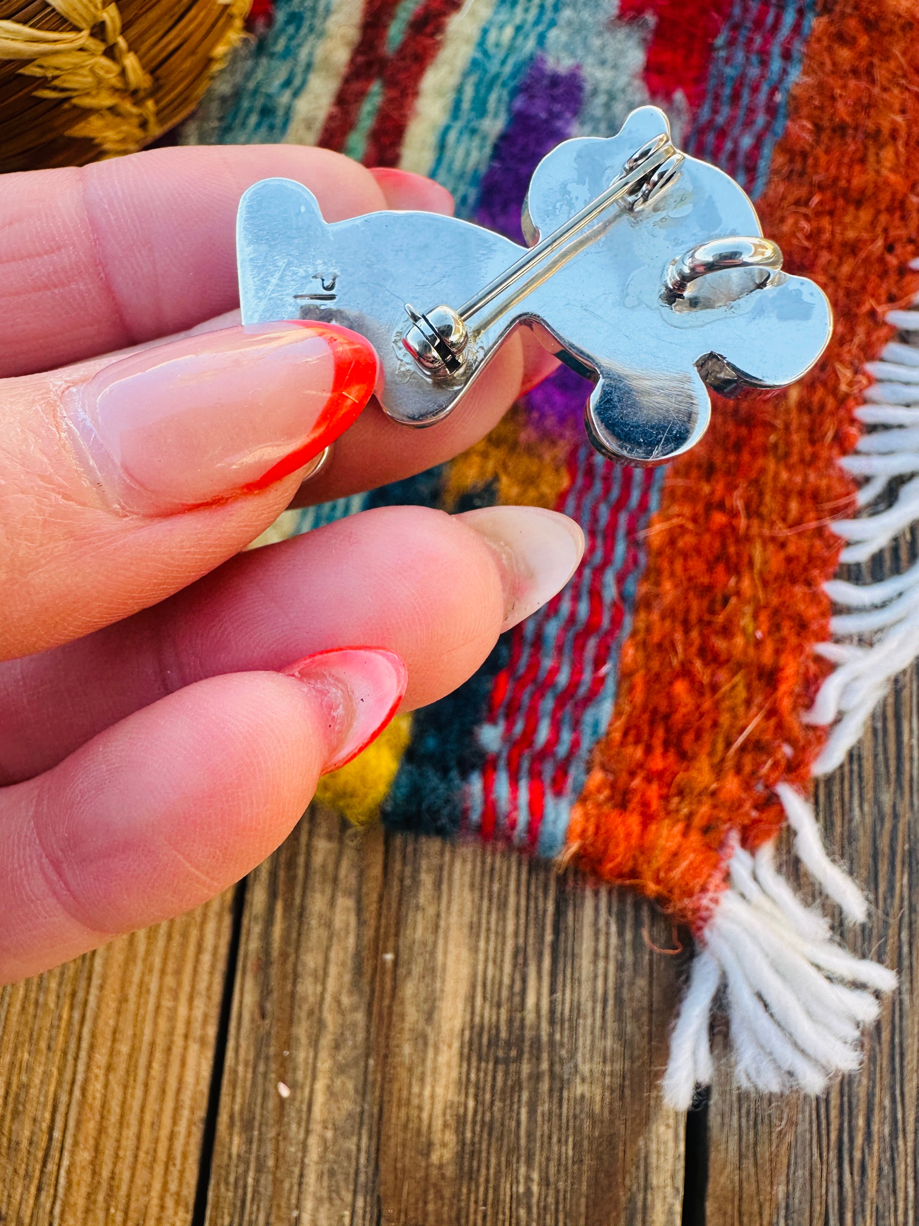 Handcrafted Sterling Silver and Multi Stone Character Brooch/ Pendant