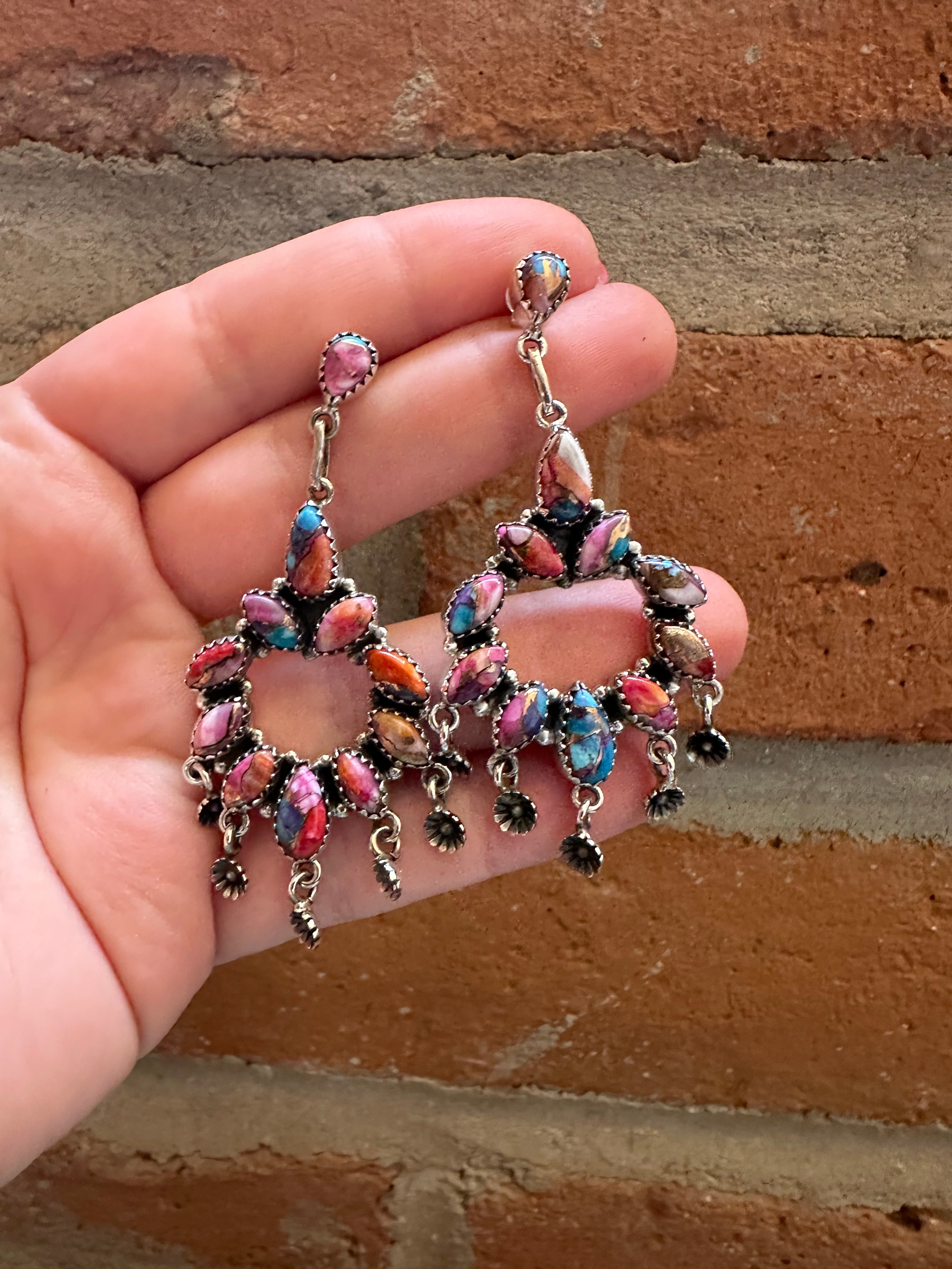 Pink Dream Mojave and Sterling Silver Handmade Dangles