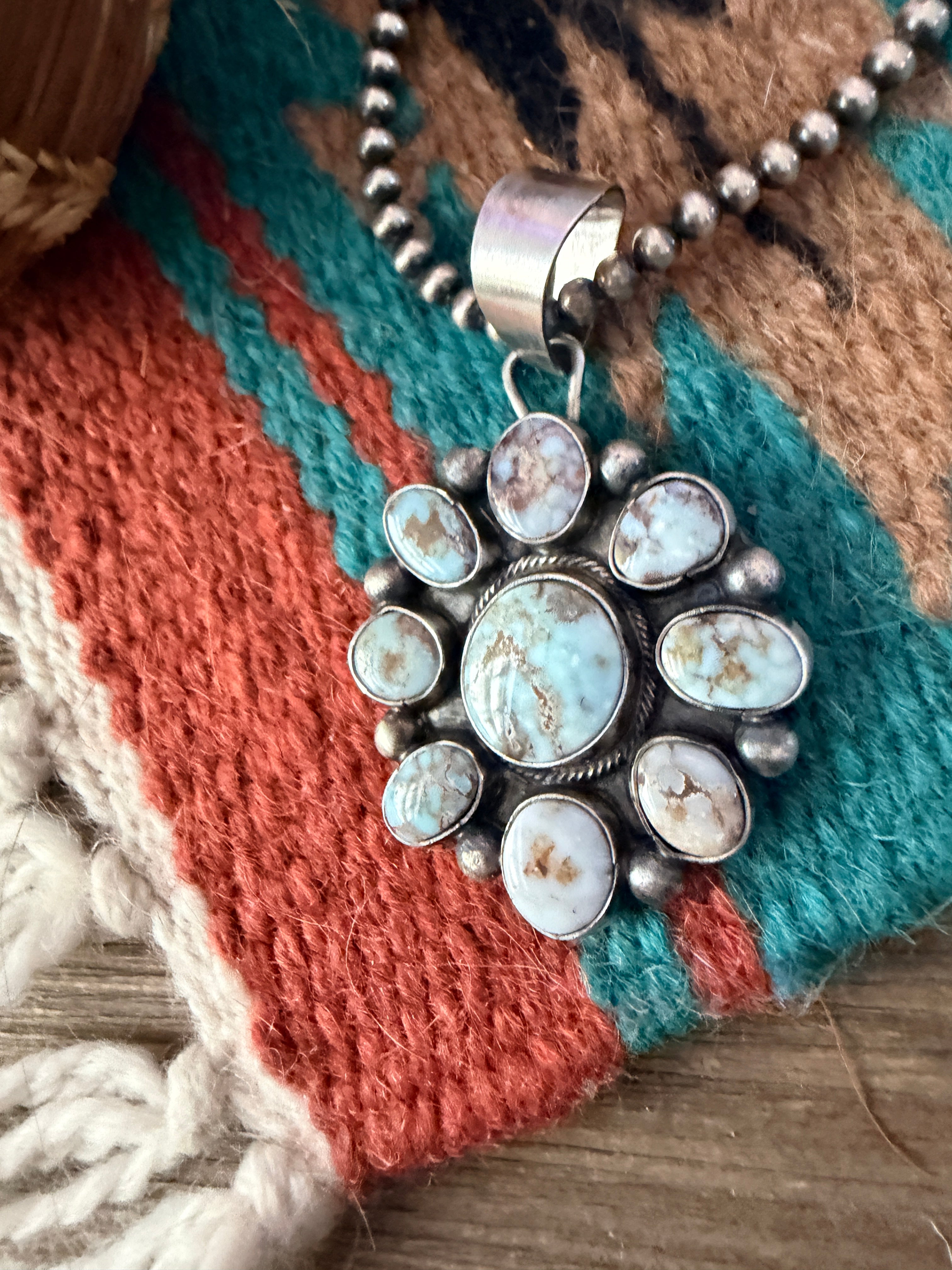 Handcrafted Sterling Silver & Dry Creek Turquoise Pendant by Randy Boyd