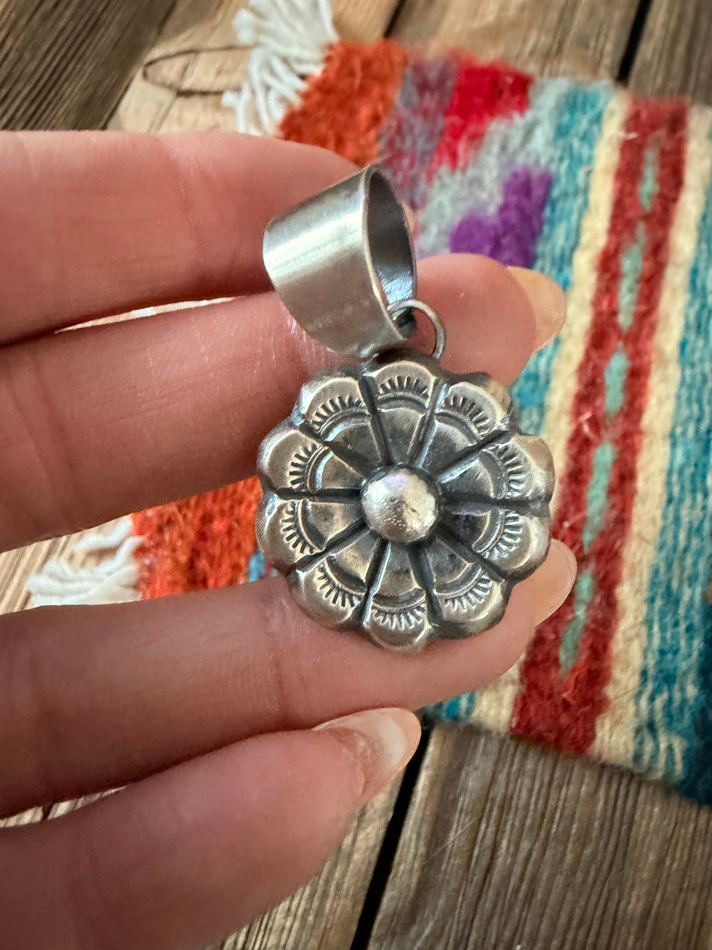 Handcrafted Sterling Silver Flower Pendant by Chimney Butte