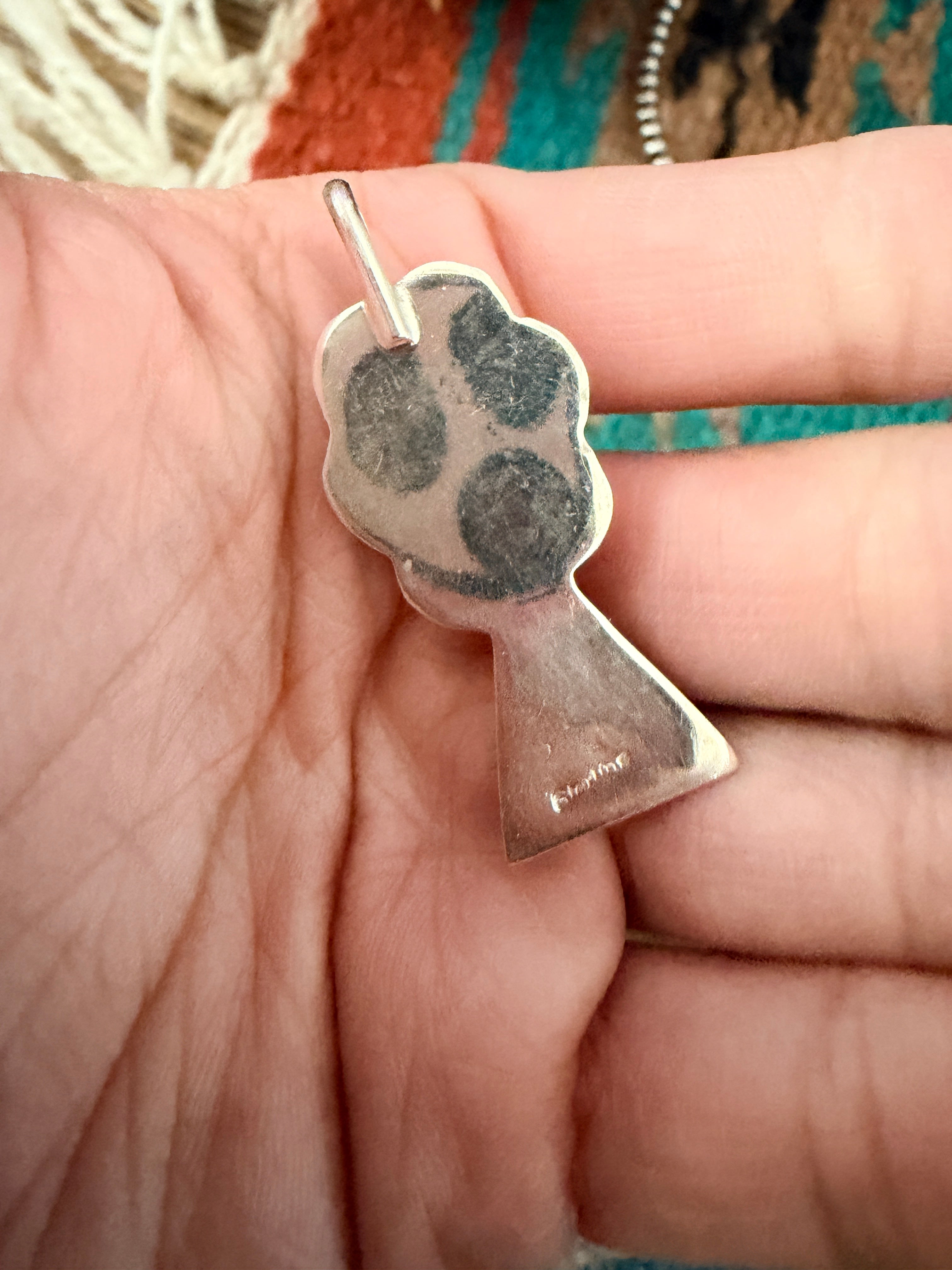 Handcrafted Sterling Silver & Turquoise Blossom Pendant by Joseph Martinez