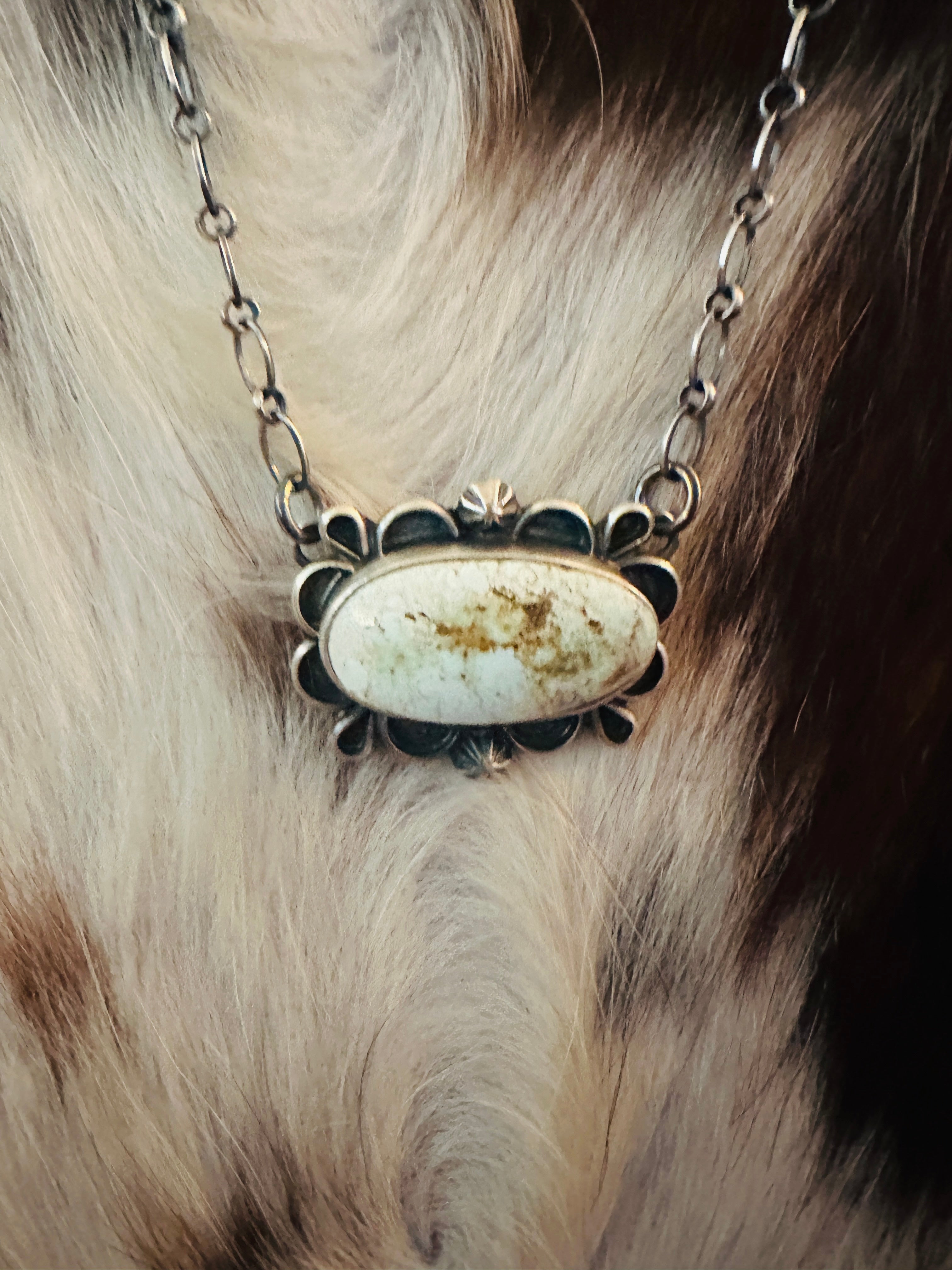 Handcrafted Dry Creek Turquoise & Sterling Silver Necklace by Jameson Garcia