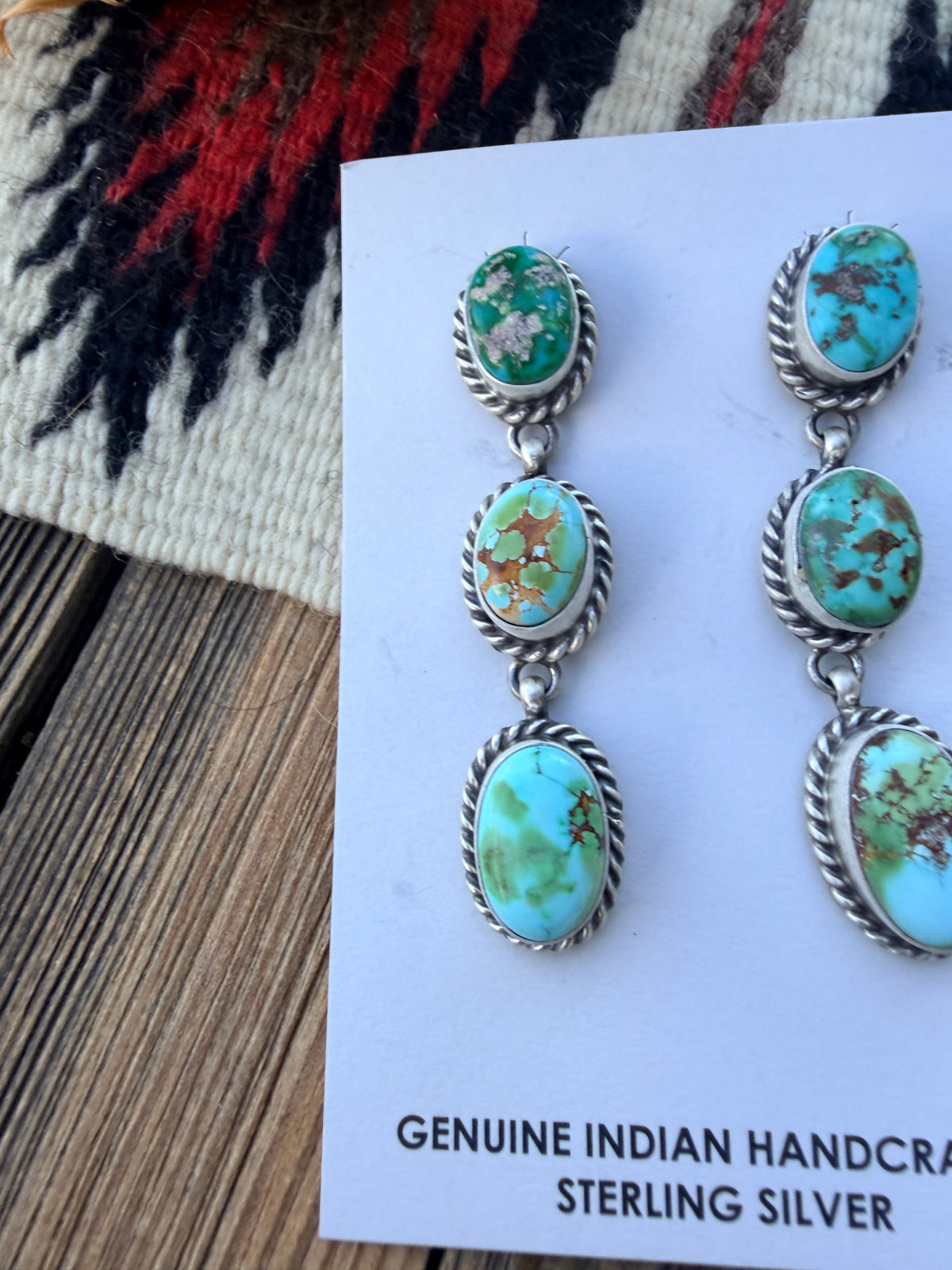Handcrafted Sonoran Mountain Turquoise & Sterling Silver Dangle Earrings