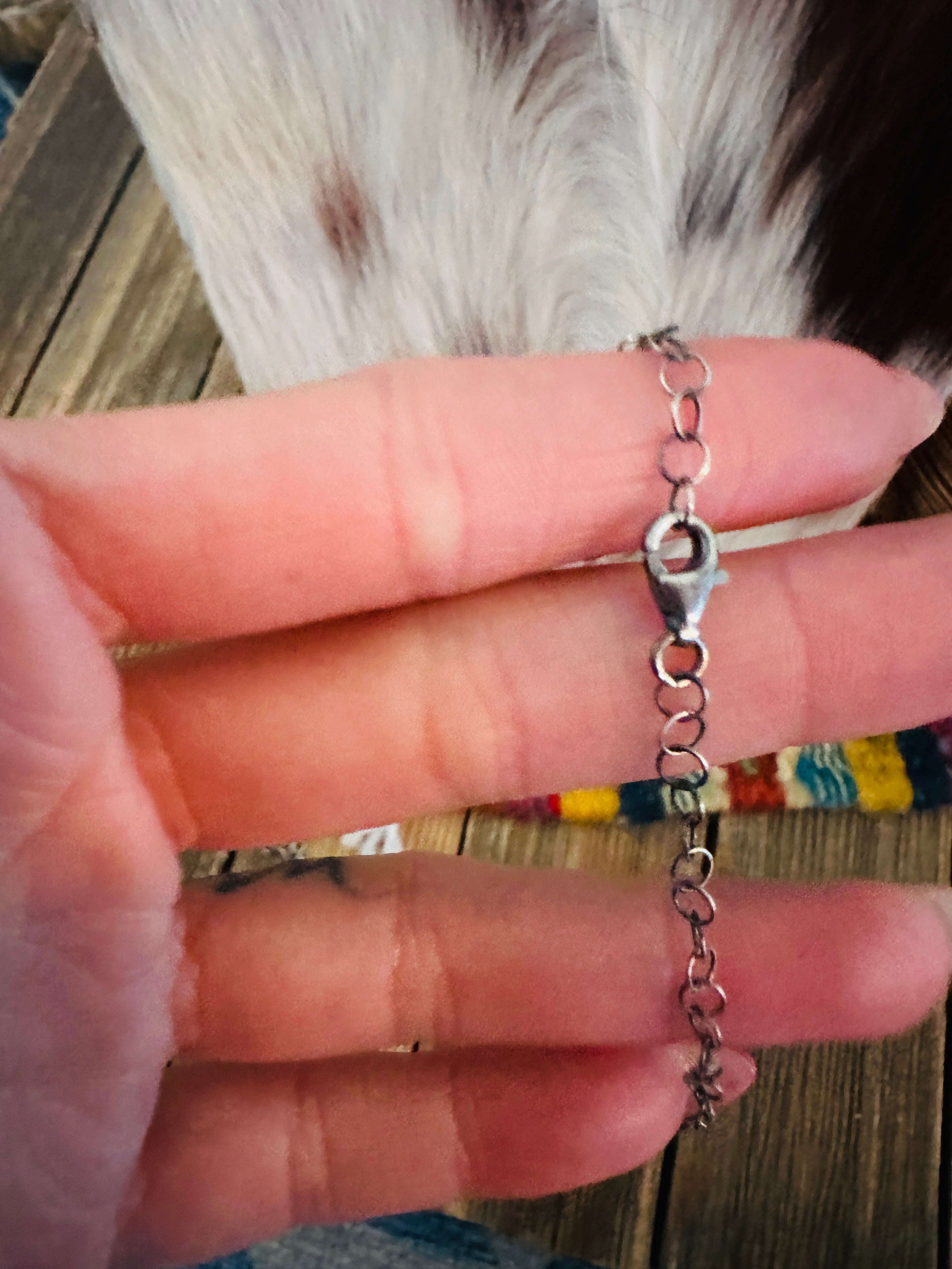 Handcrafted Sonoran Mountain Turquoise & Sterling Silver Necklace by Vicky Hicks