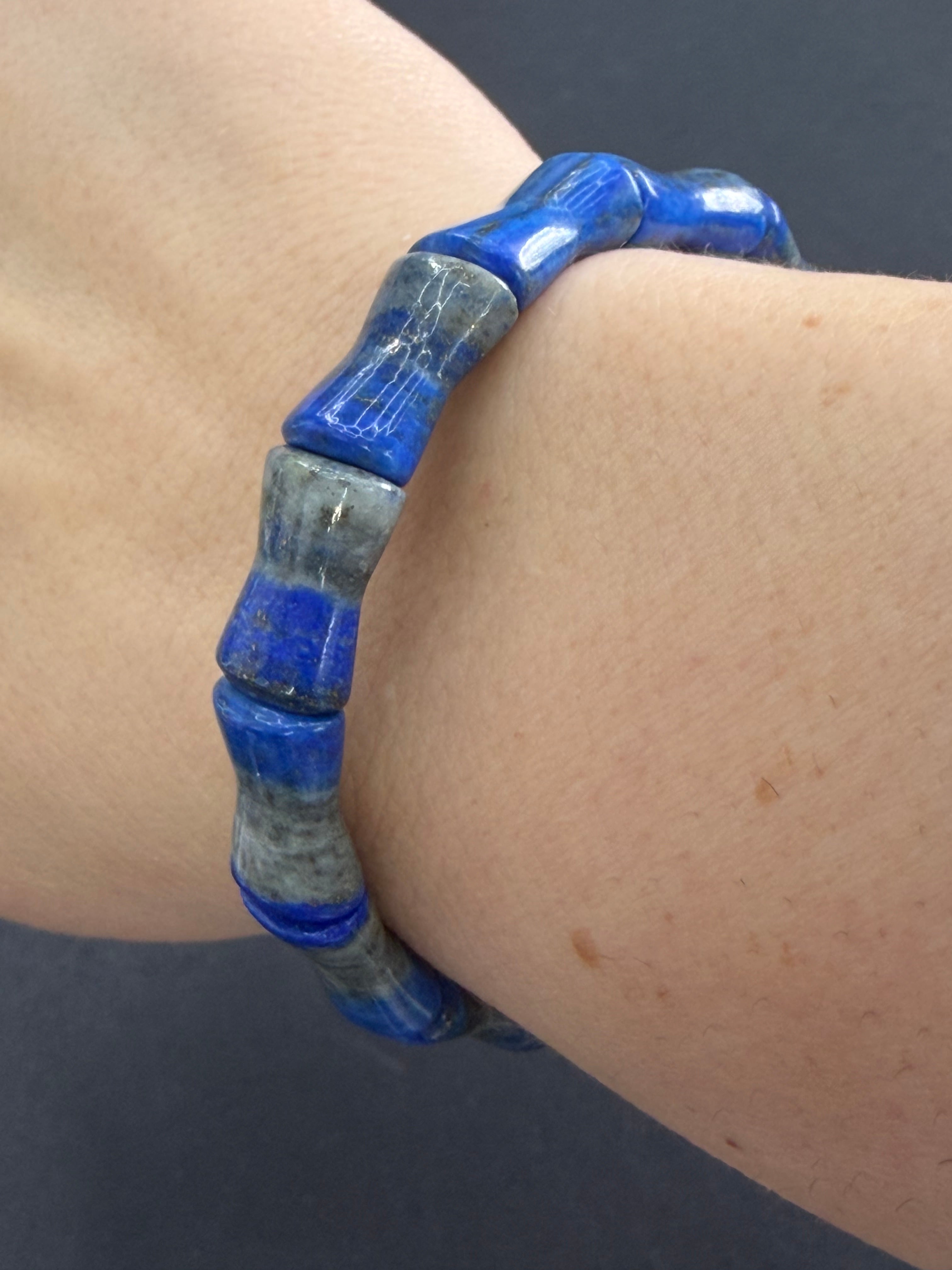 Lapis Beaded Stretch Bracelet