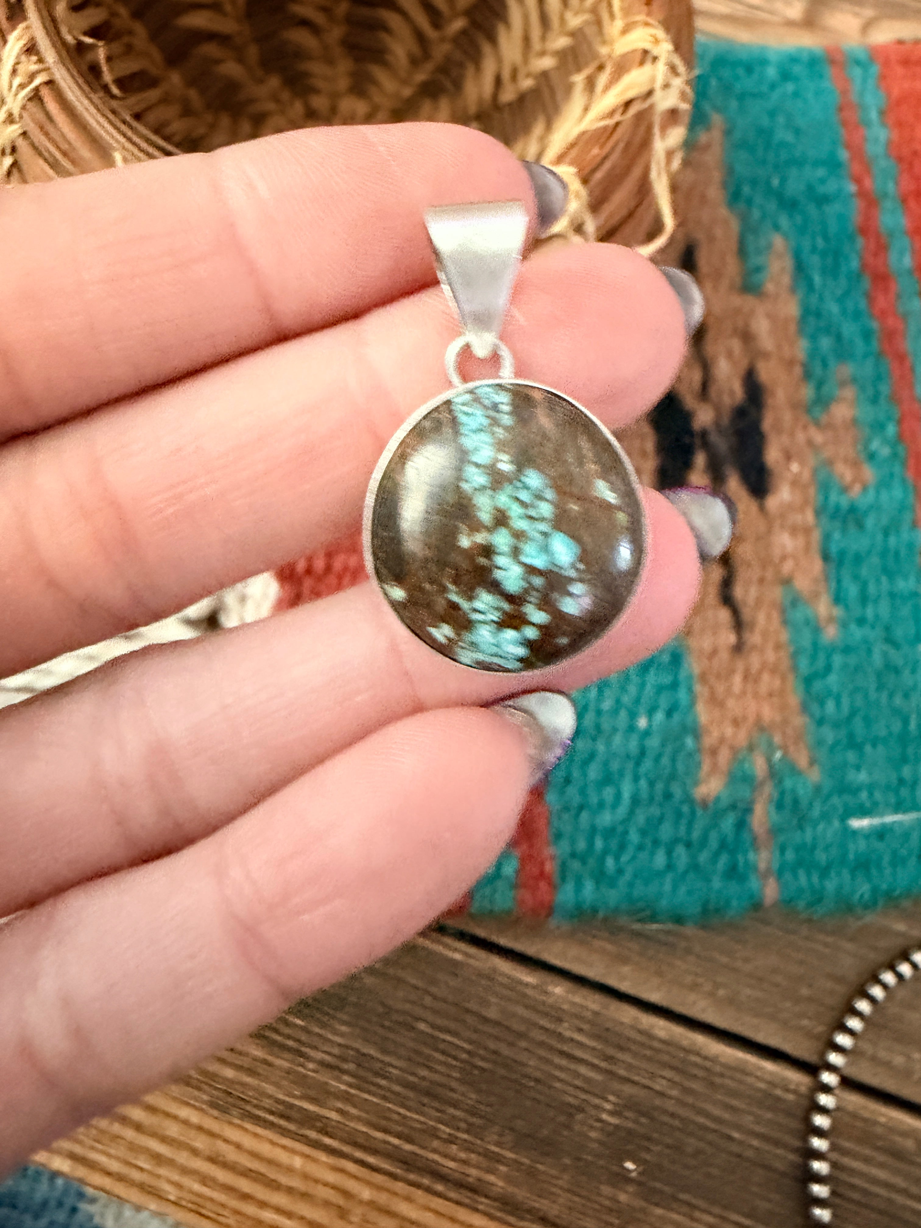 Handcrafted Sterling Silver and Turquoise Pendant