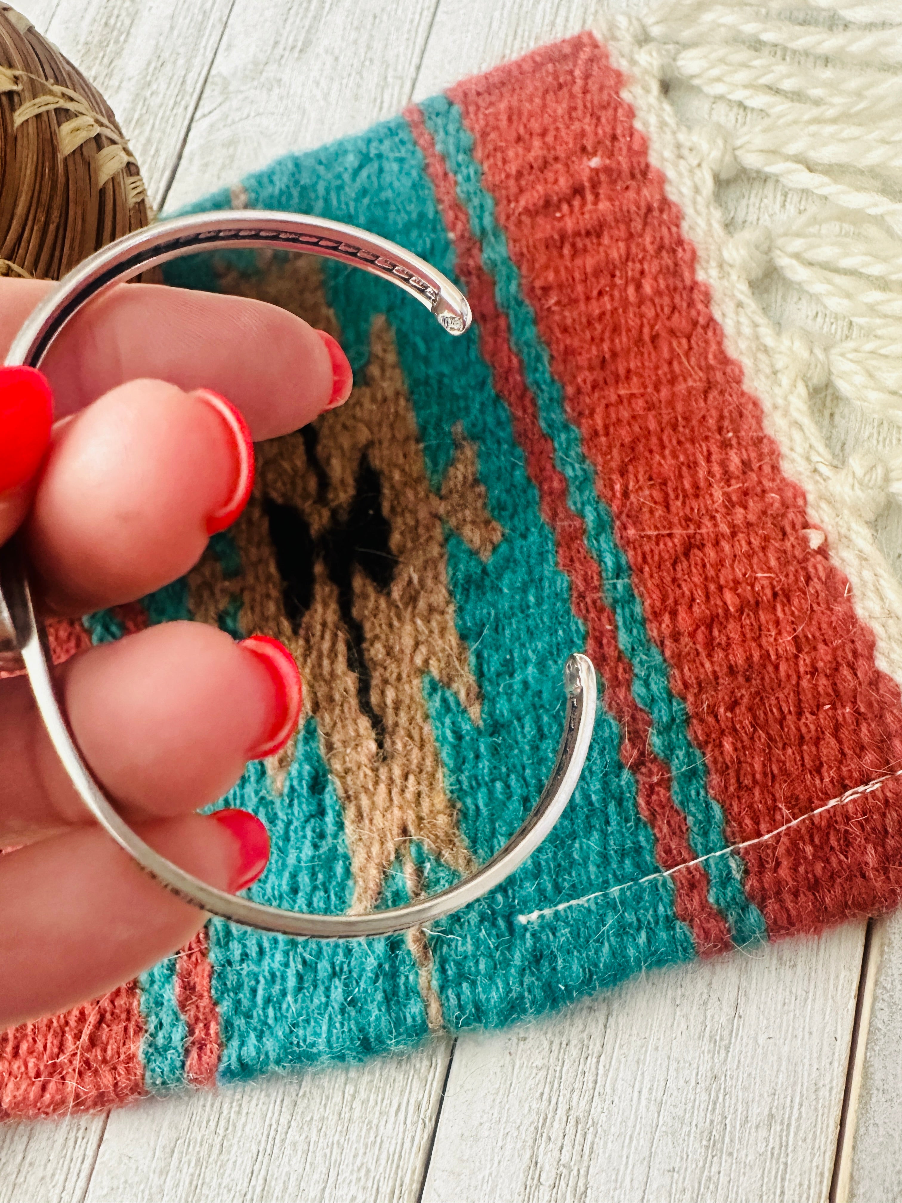 Navajo Sterling Silver & Turquoise Cuff Bracelet