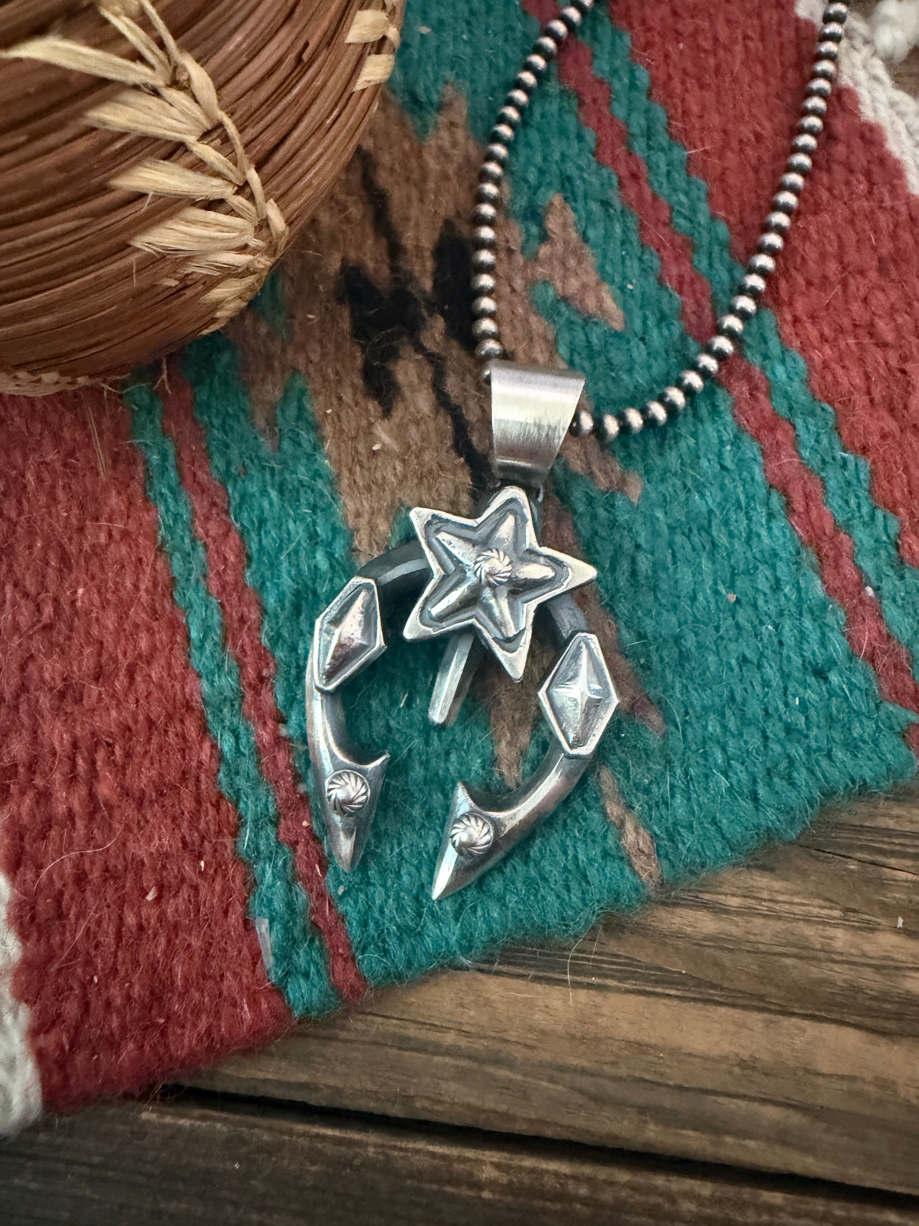 Handcrafted Sterling Silver Star Naja Pendant by Chimney Butte