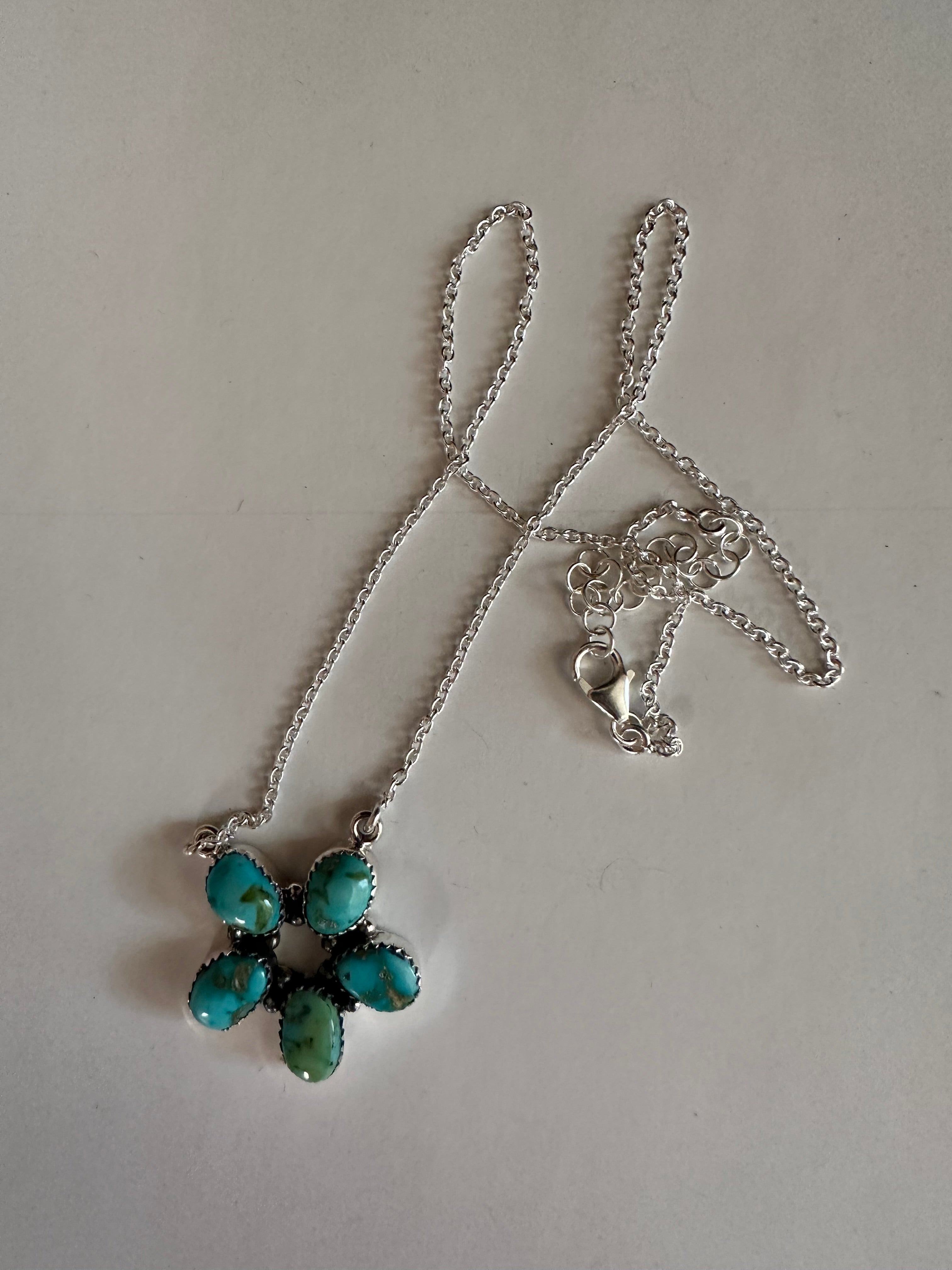 Beautiful Handmade Sterling Silver & Sonoran Mountain Turquoise Necklace