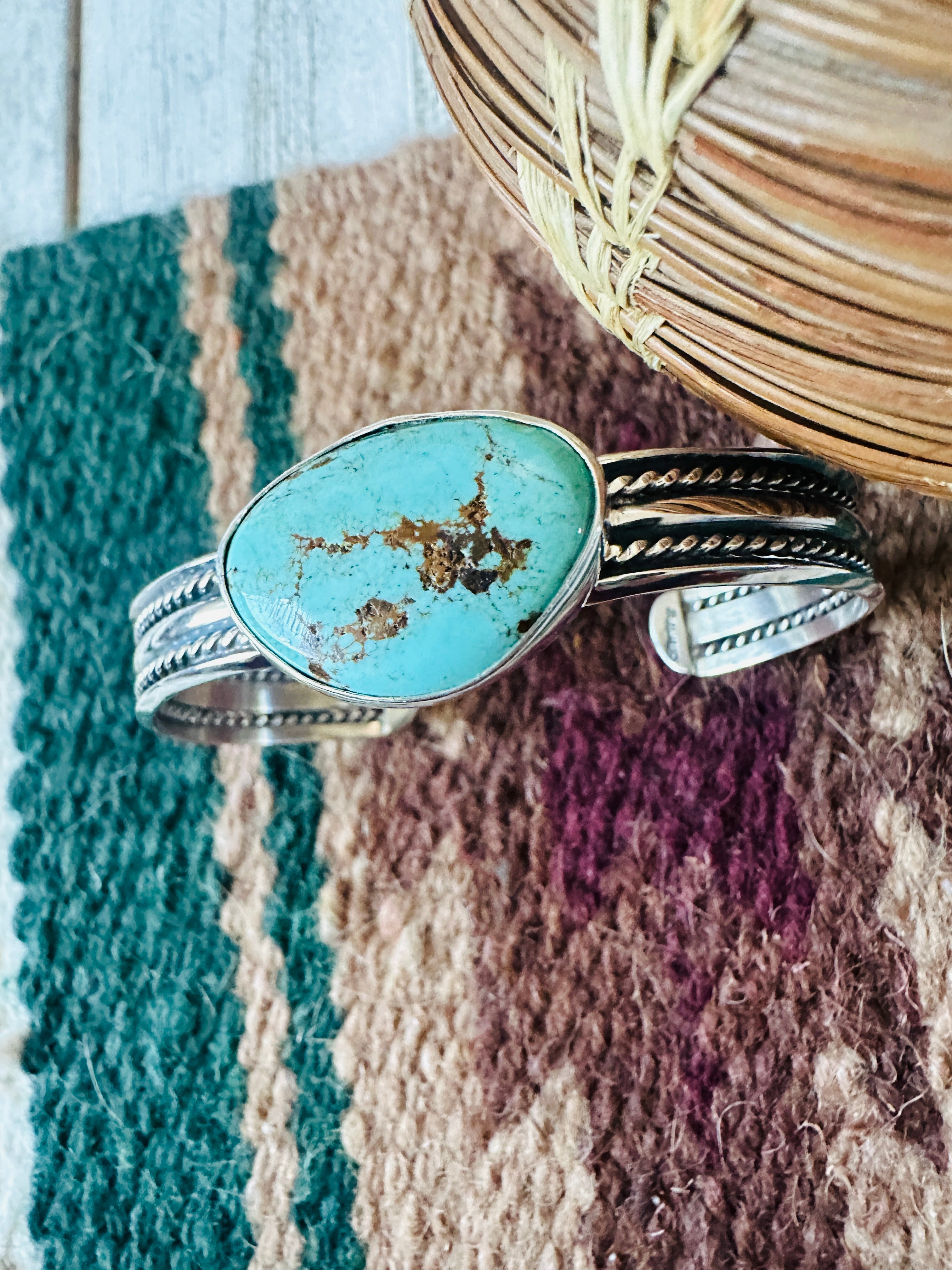 Navajo Turquoise & Sterling Silver Cuff Bracelet