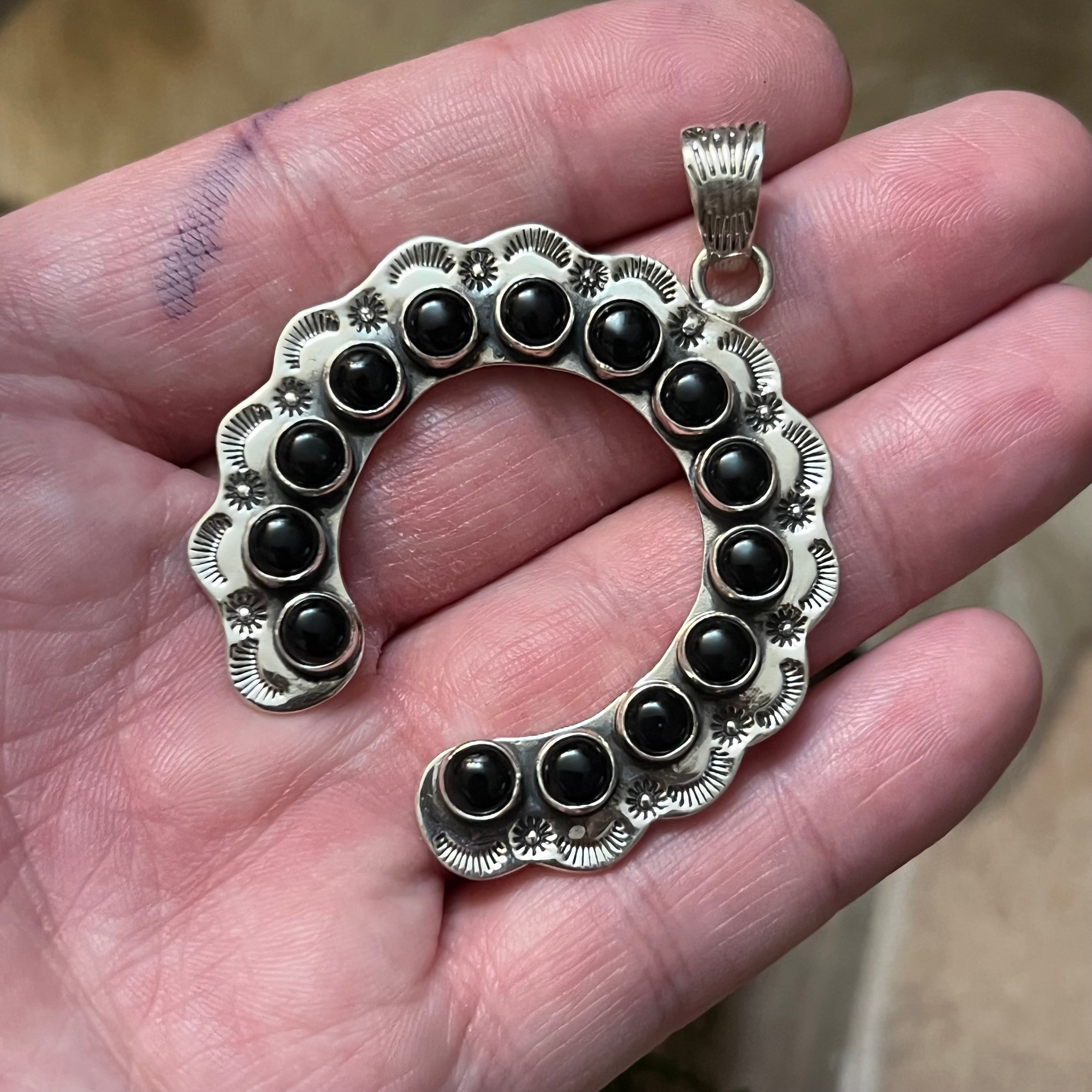 Handmade Sterling Silver & Black Onyx Naja Pendant