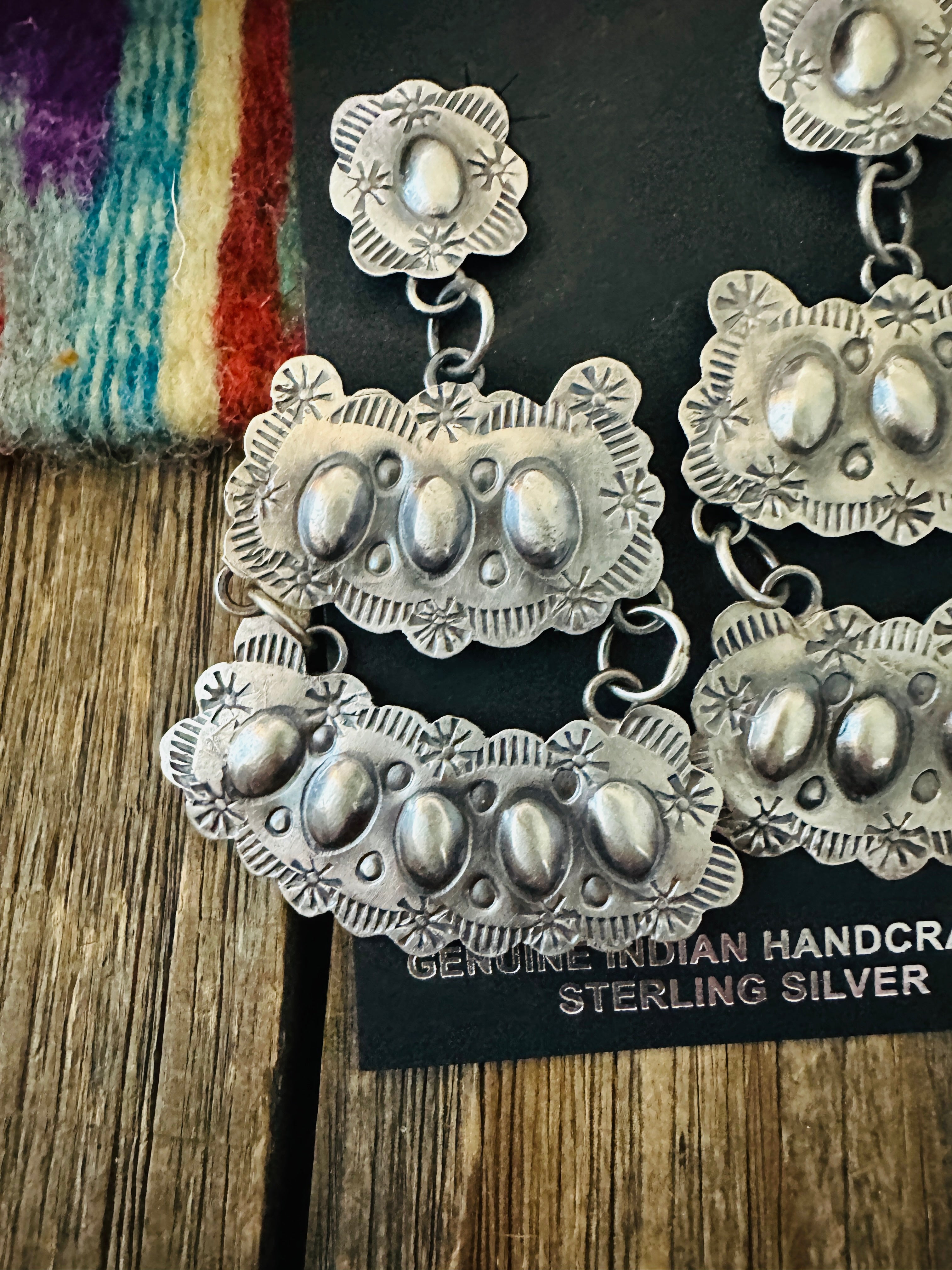 Handcrafted Sterling Silver Concho Dangle Earrings